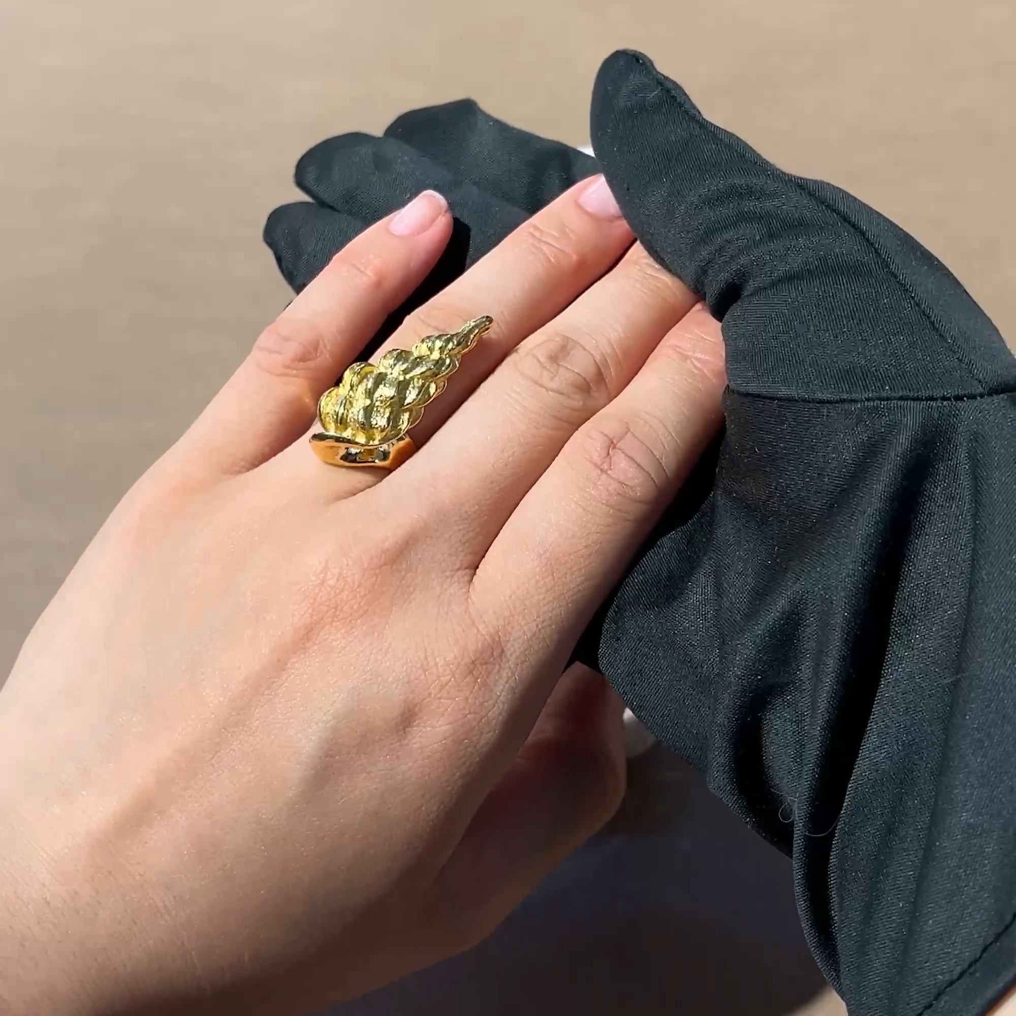 1970s Lalaounis Conch Shell Ring in 22ct Yellow Gold