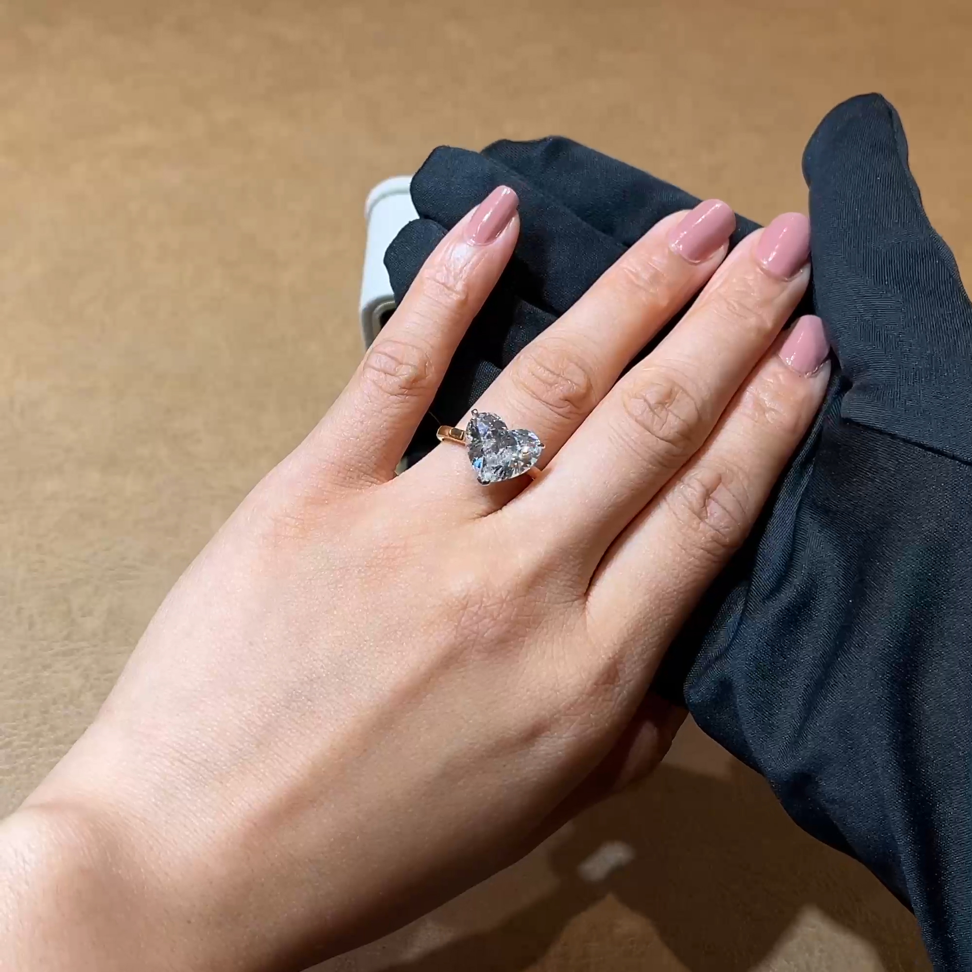 Masterpiece Heart Shaped 6.17ct Botswana Diamond Ring in 18ct Yellow Gold and Platinum