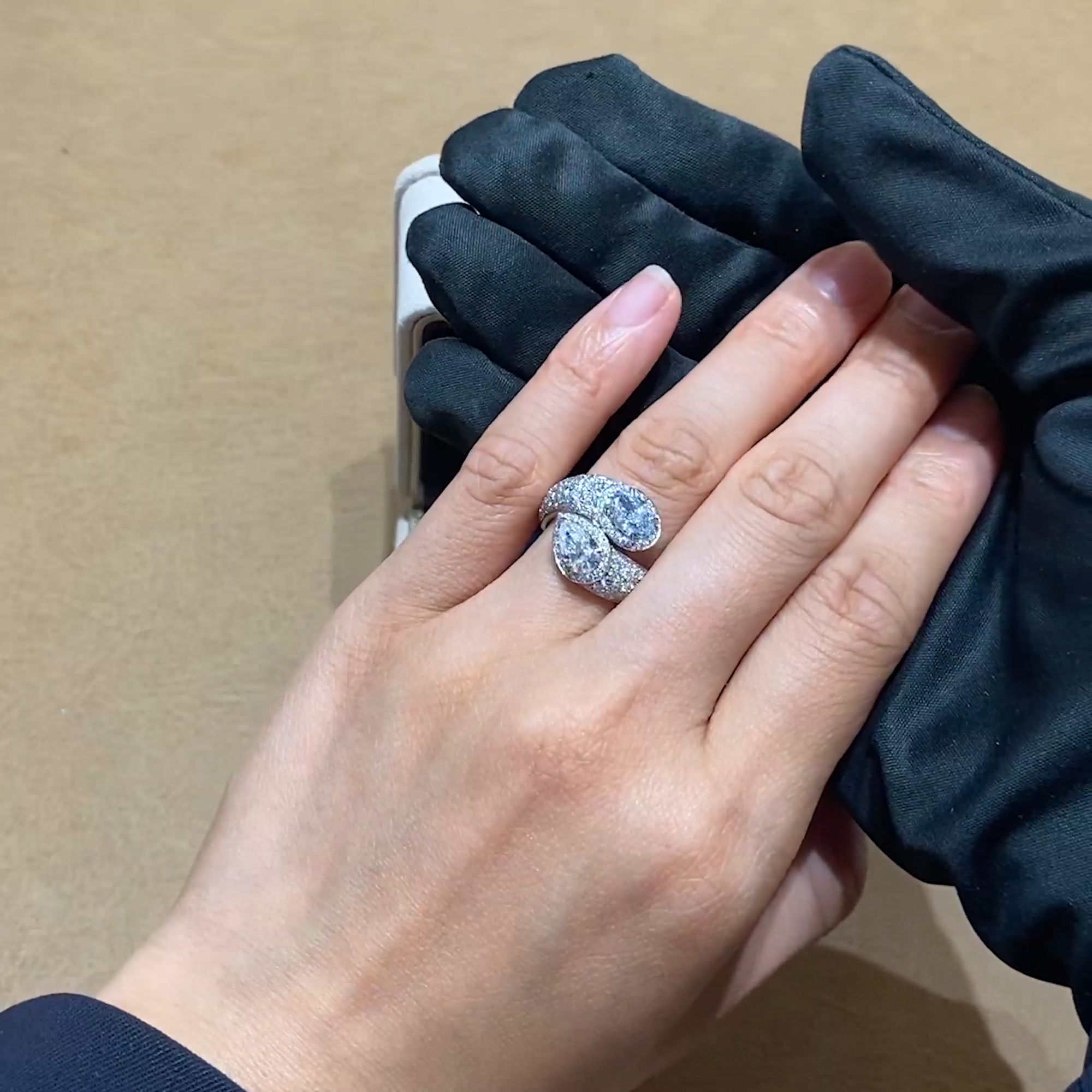 Masterpiece 1.01ct Fancy Blue Diamond Toi et Moi Ring in Platinum