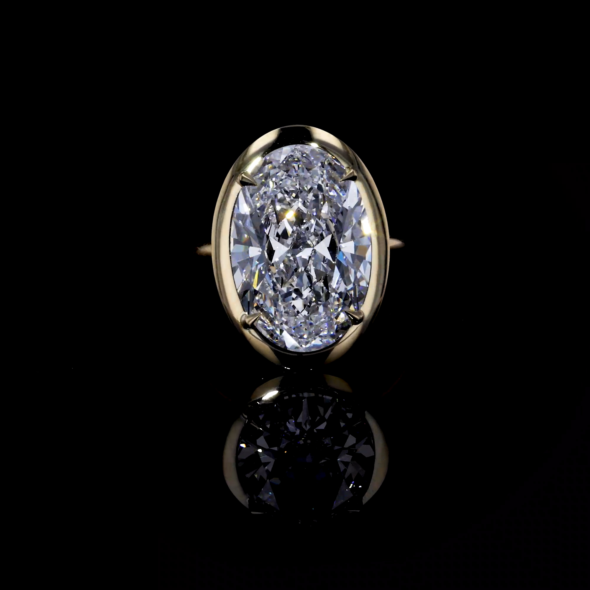 Masterpiece Skimming Stone 10.32ct Botswana Diamond Solitaire Ring in 18ct Yellow Gold