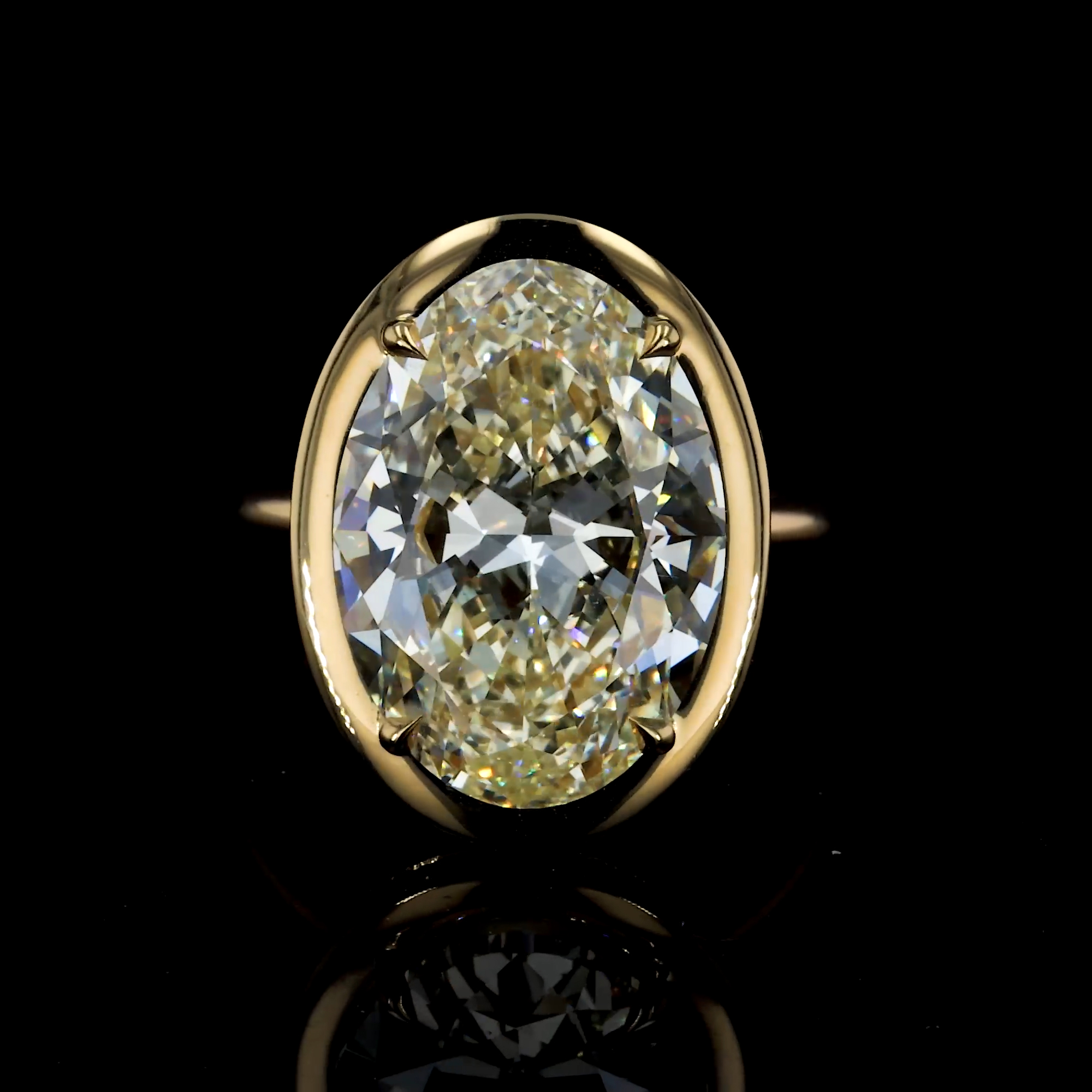 Masterpiece Skimming Stone 10.01ct South African Diamond Ring in 18ct Yellow Gold