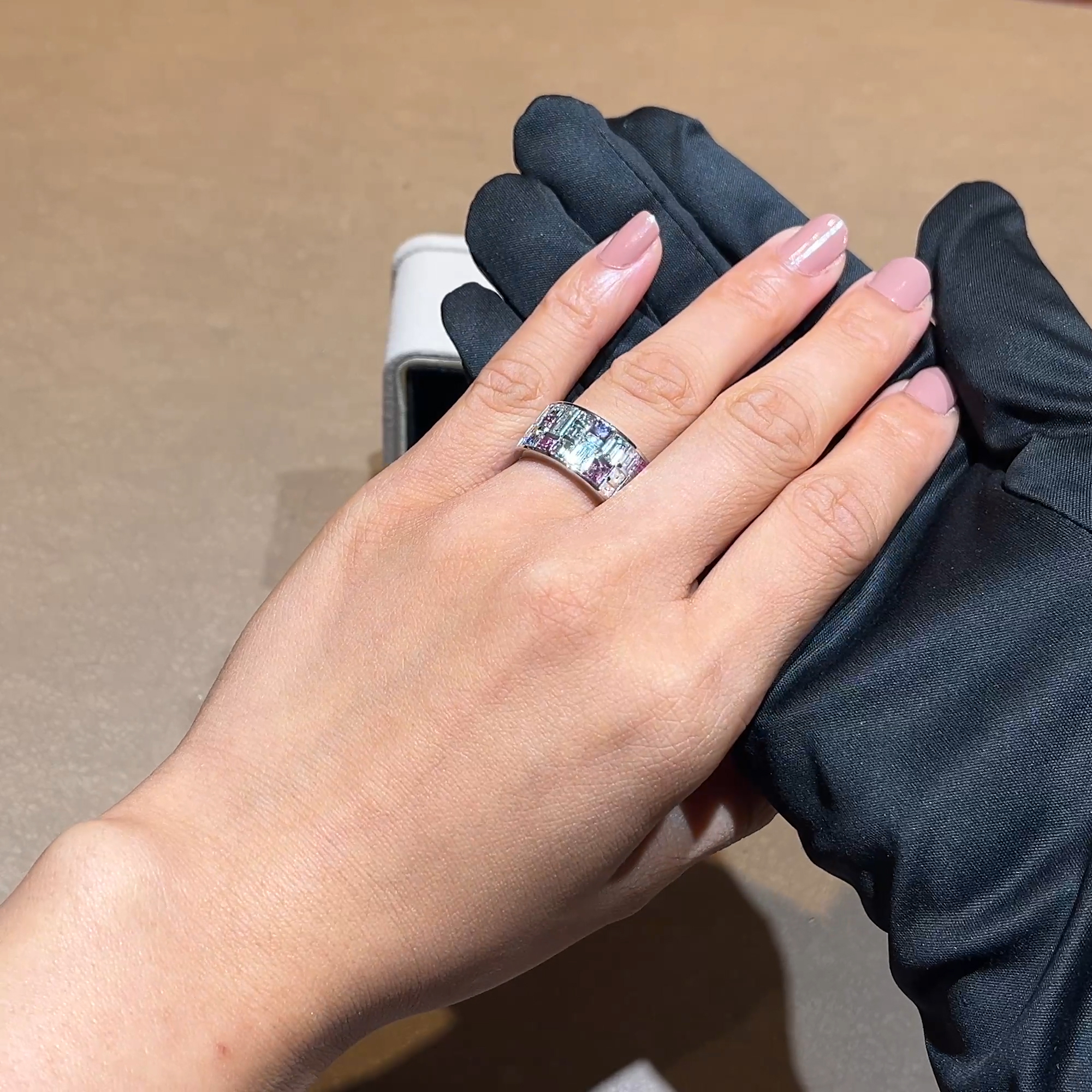 Masterpiece Mosaic 1.03ct Fancy Vivid Pink Diamond Ring in Platinum