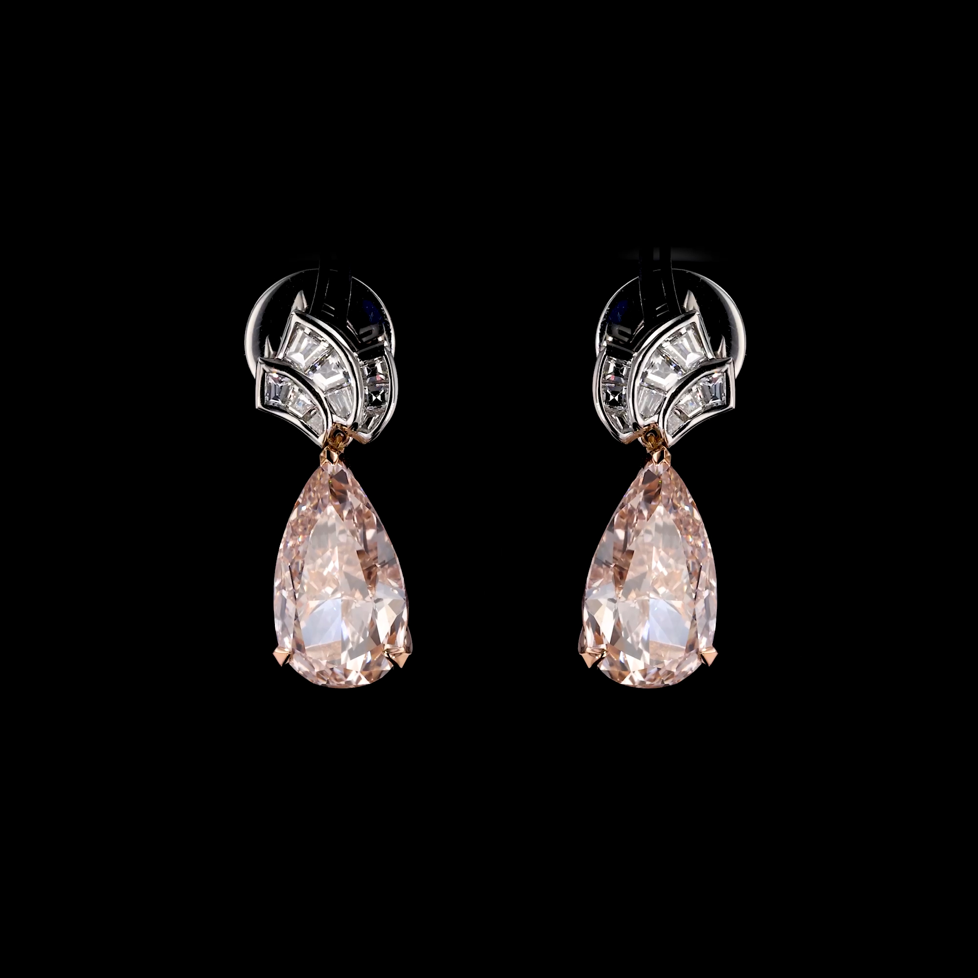 Masterpiece Manhattan 11.07ct Pink Diamond Drop Earrings in Platinum & 18ct Rose Gold