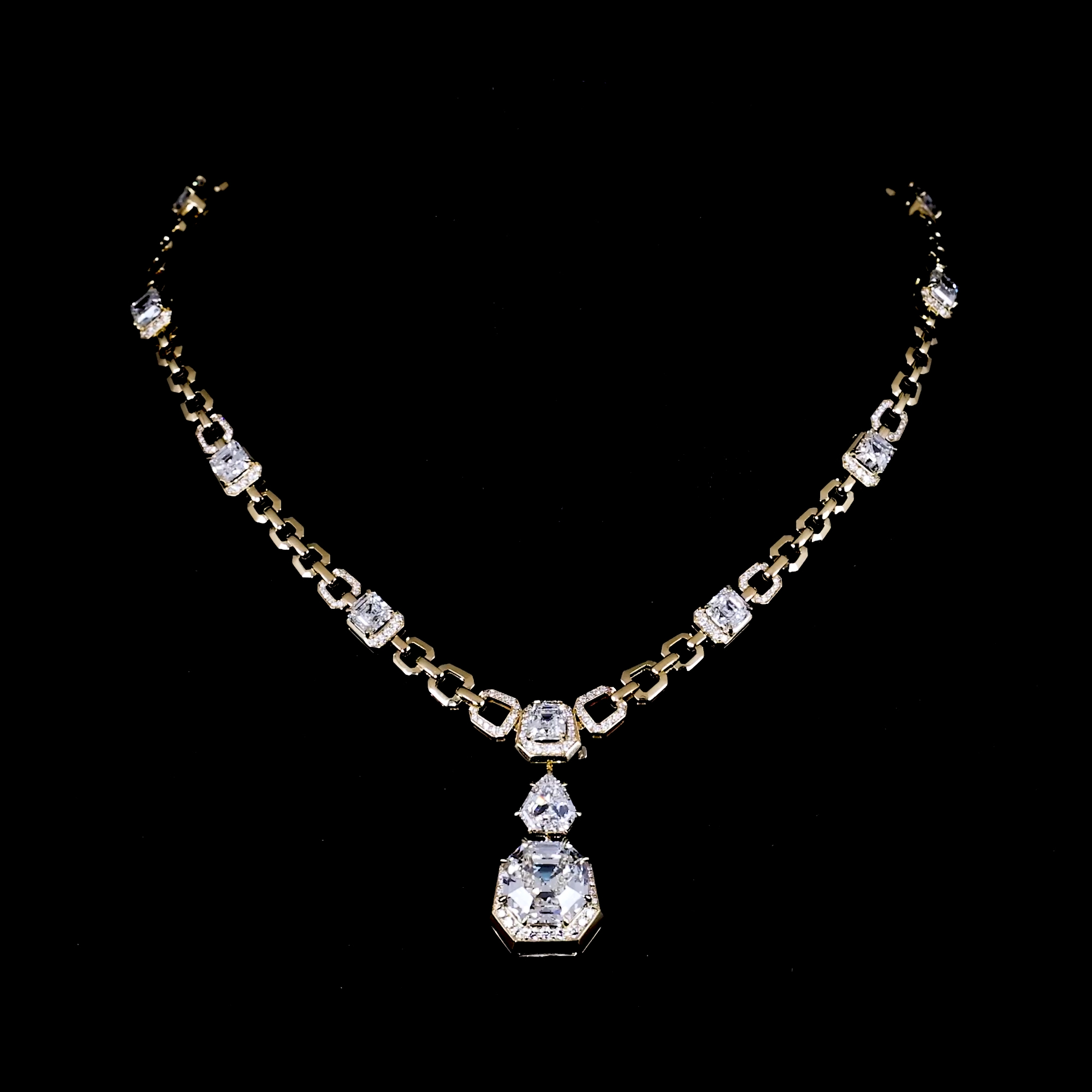 Masterpiece Asscher Cut 10.02ct Diamond Artemis Link Necklace in 18ct Yellow Gold