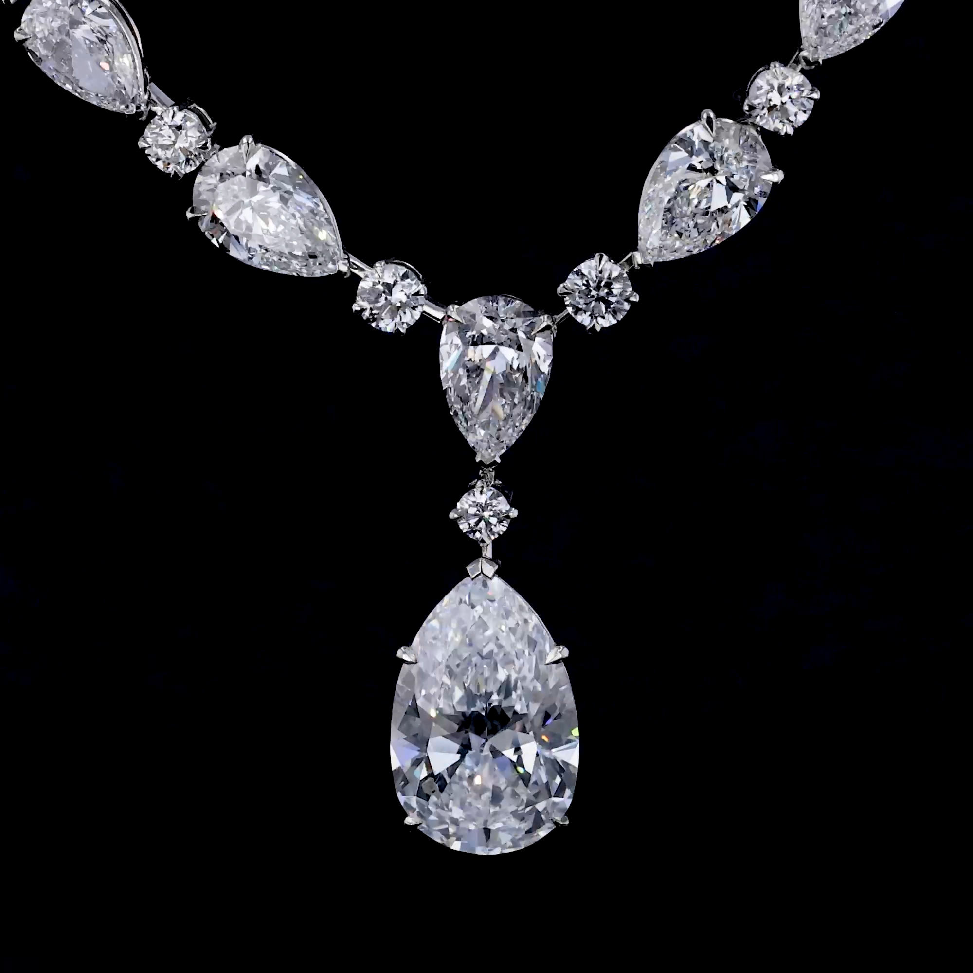 Masterpiece Pear Shaped 8.04ct Type IIA Diamond Pendant in Platinum