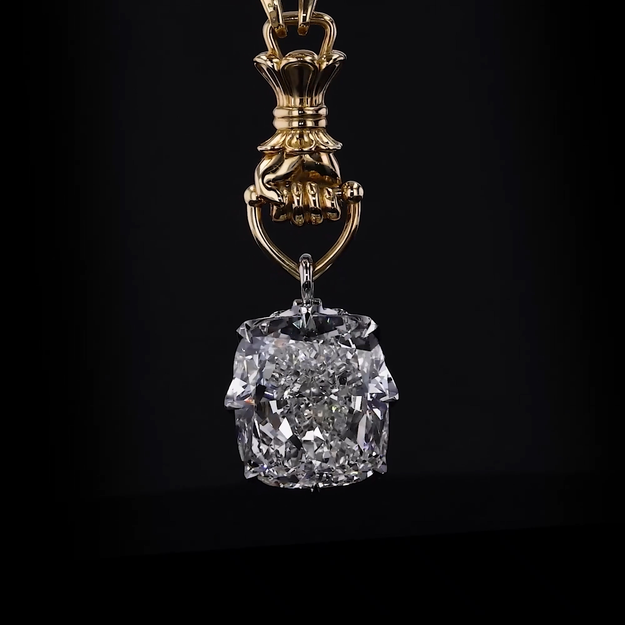Masterpiece 32.34ct South African Diamond Figa Fortune Pendant in Platinum & 18ct Yellow Gold