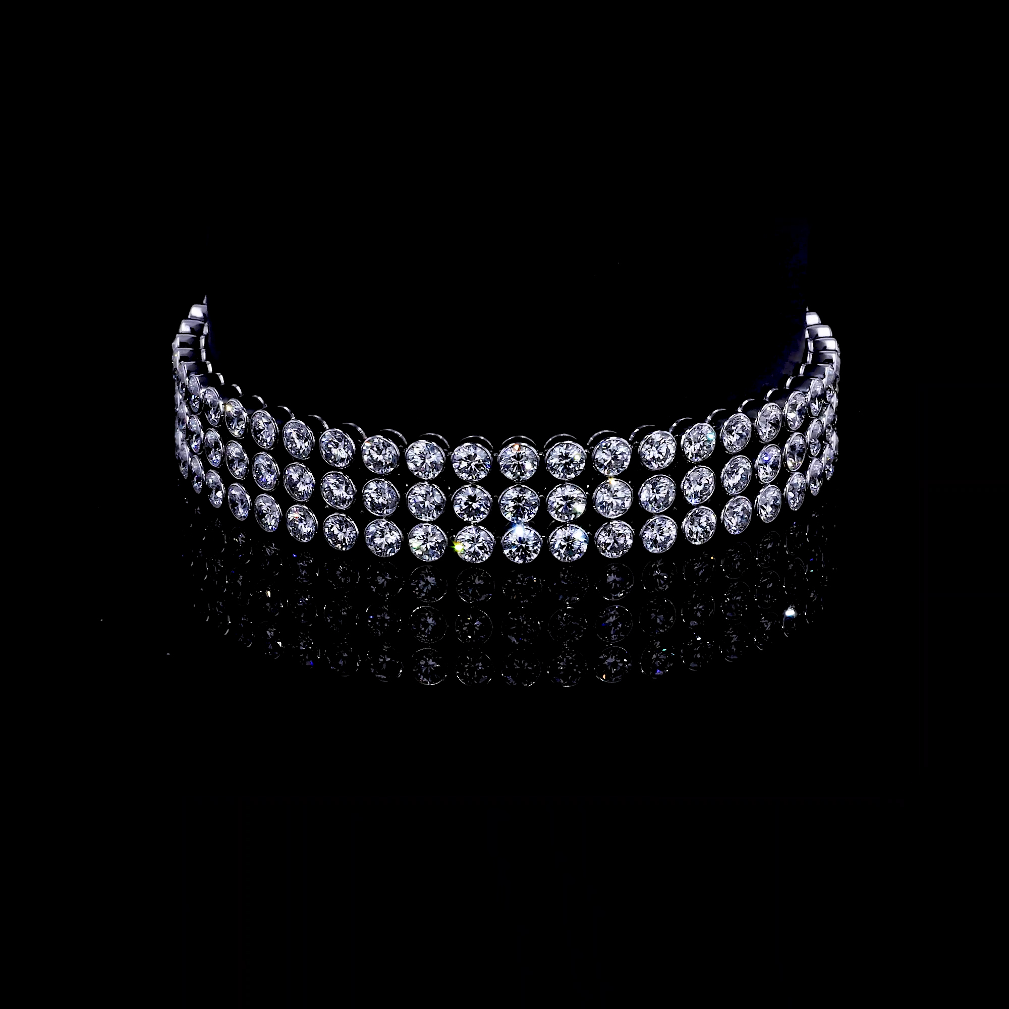 20.00ct Diamond Three Row Bracelet in 18ct White Gold