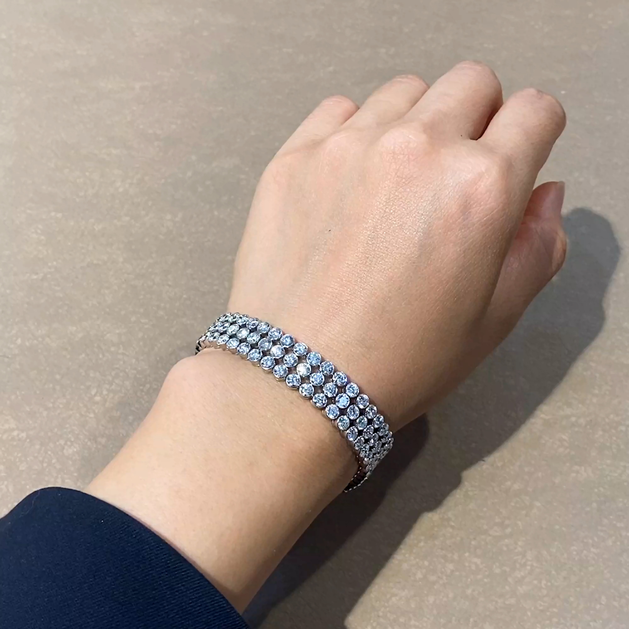 20.00ct Diamond Three Row Bracelet in 18ct White Gold