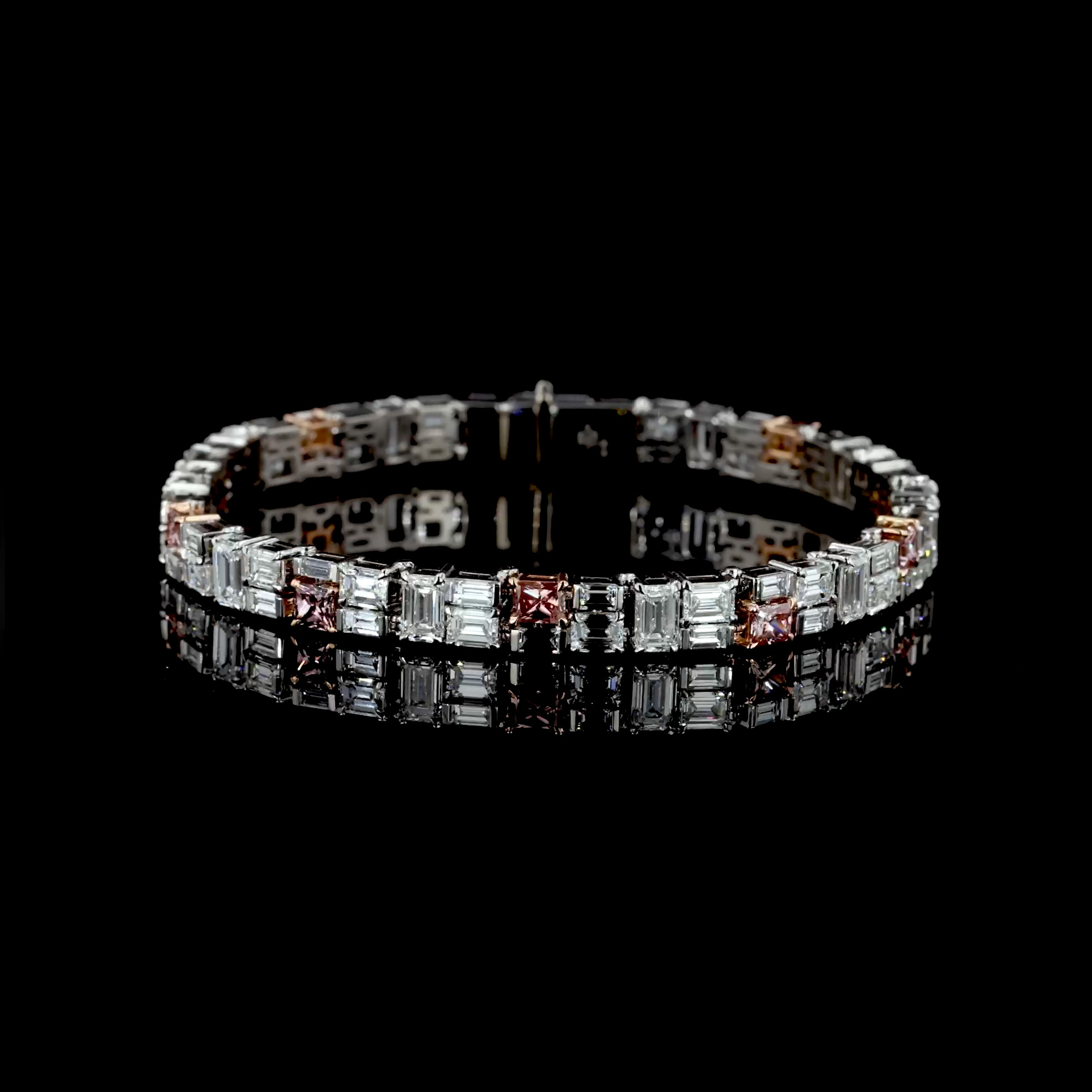 Masterpiece Mosaic 15.76ct Diamond and Pink Diamond Bracelet in Platinum and 18ct Rose Gold