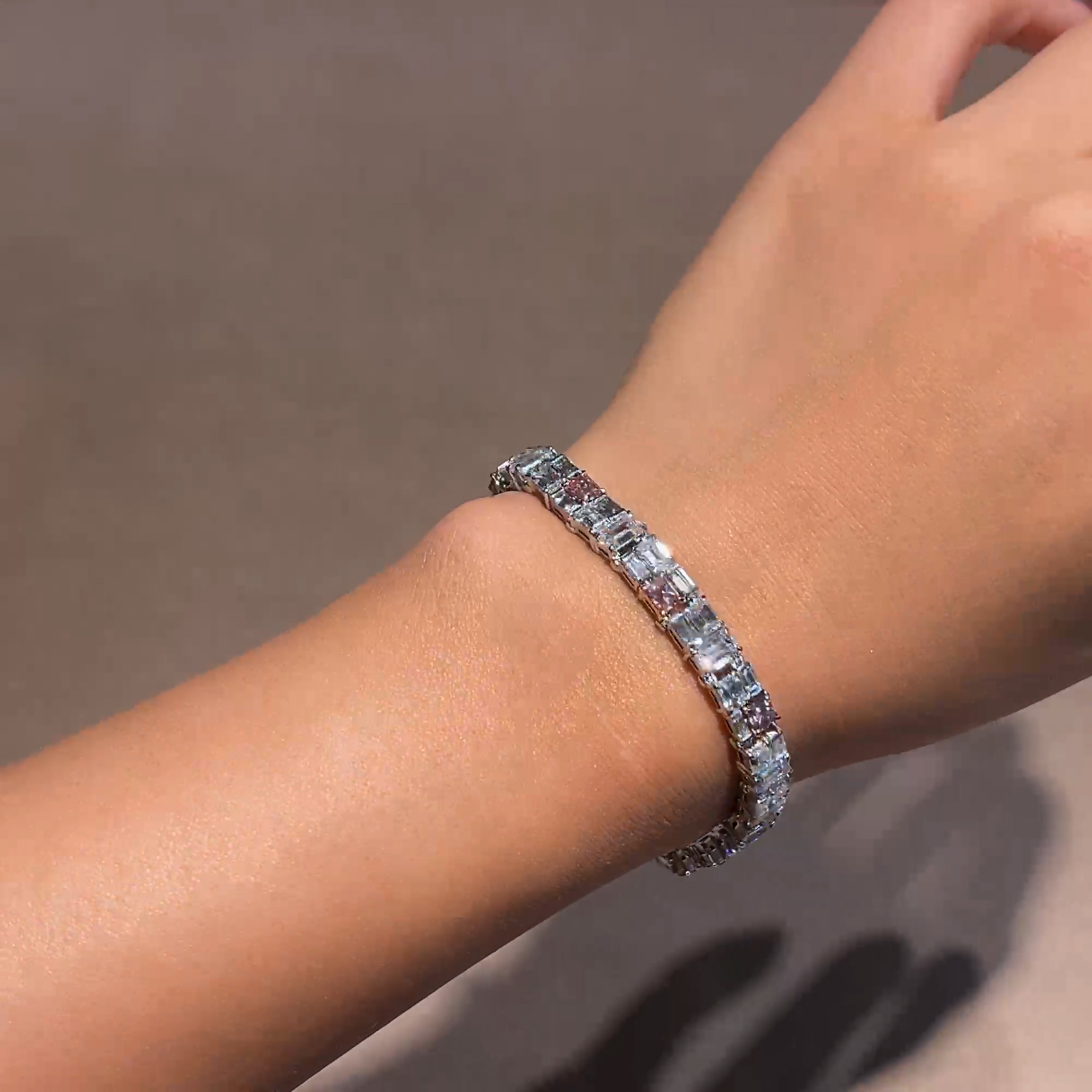 Masterpiece Mosaic 15.76ct Diamond and Pink Diamond Bracelet in Platinum and 18ct Rose Gold