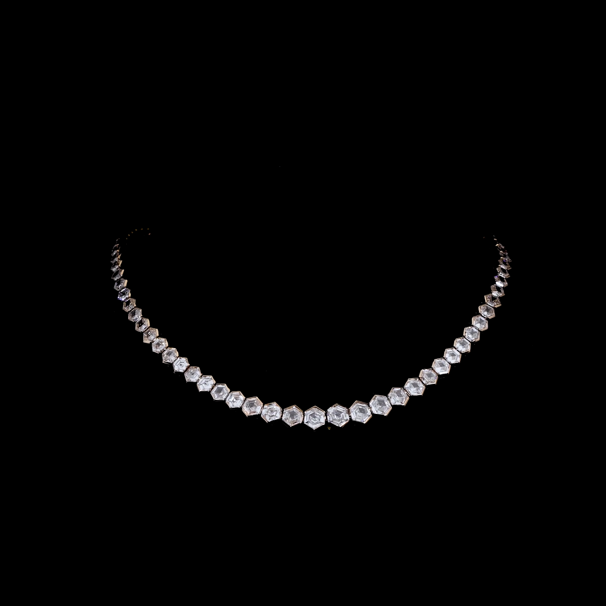 Masterpiece Honeycomb 34.01ct Diamond Necklace in 18ct Yellow Gold 