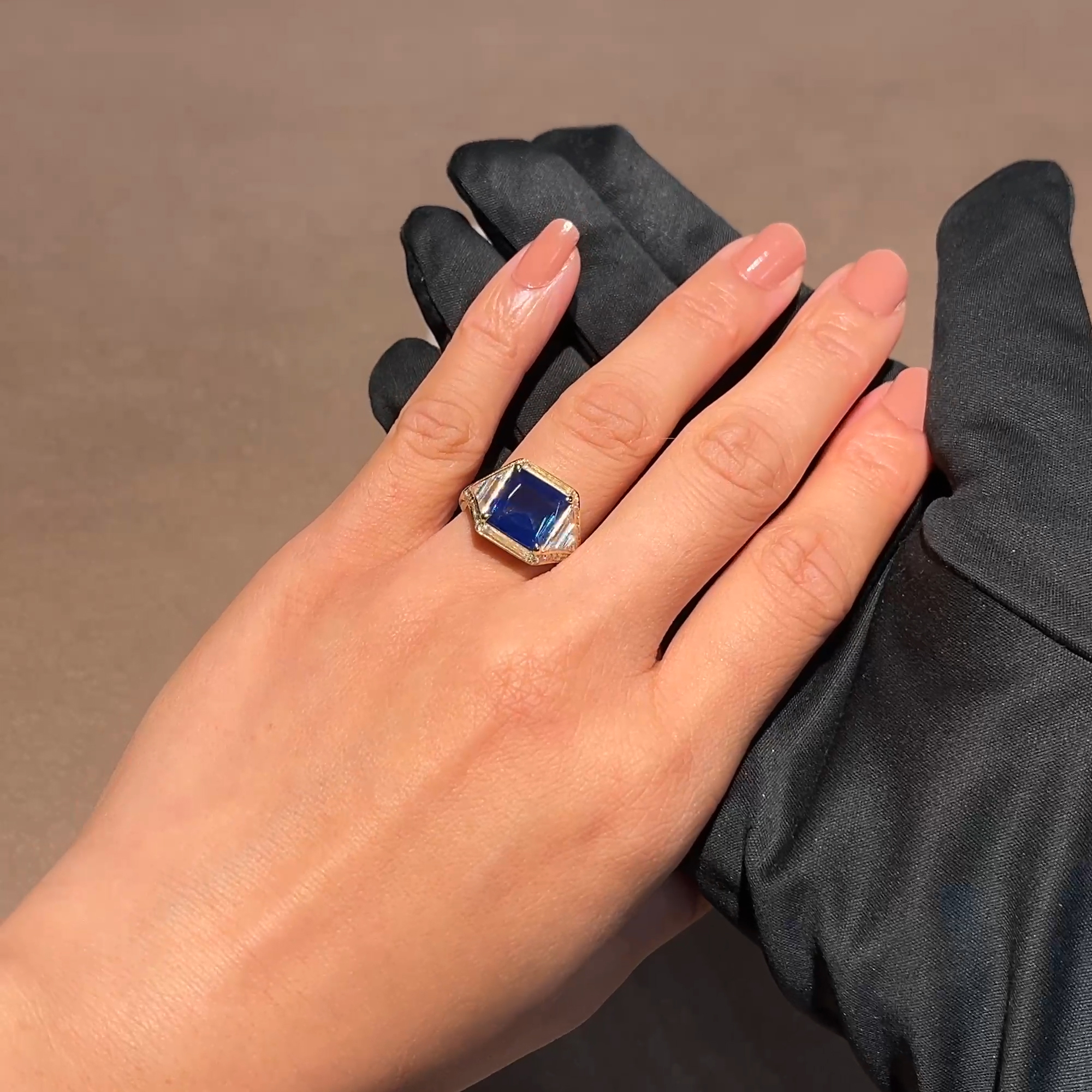 Masterpiece Astoria 4.167ct Kashmir Sapphire and Diamond Ring in 18ct Yellow Gold