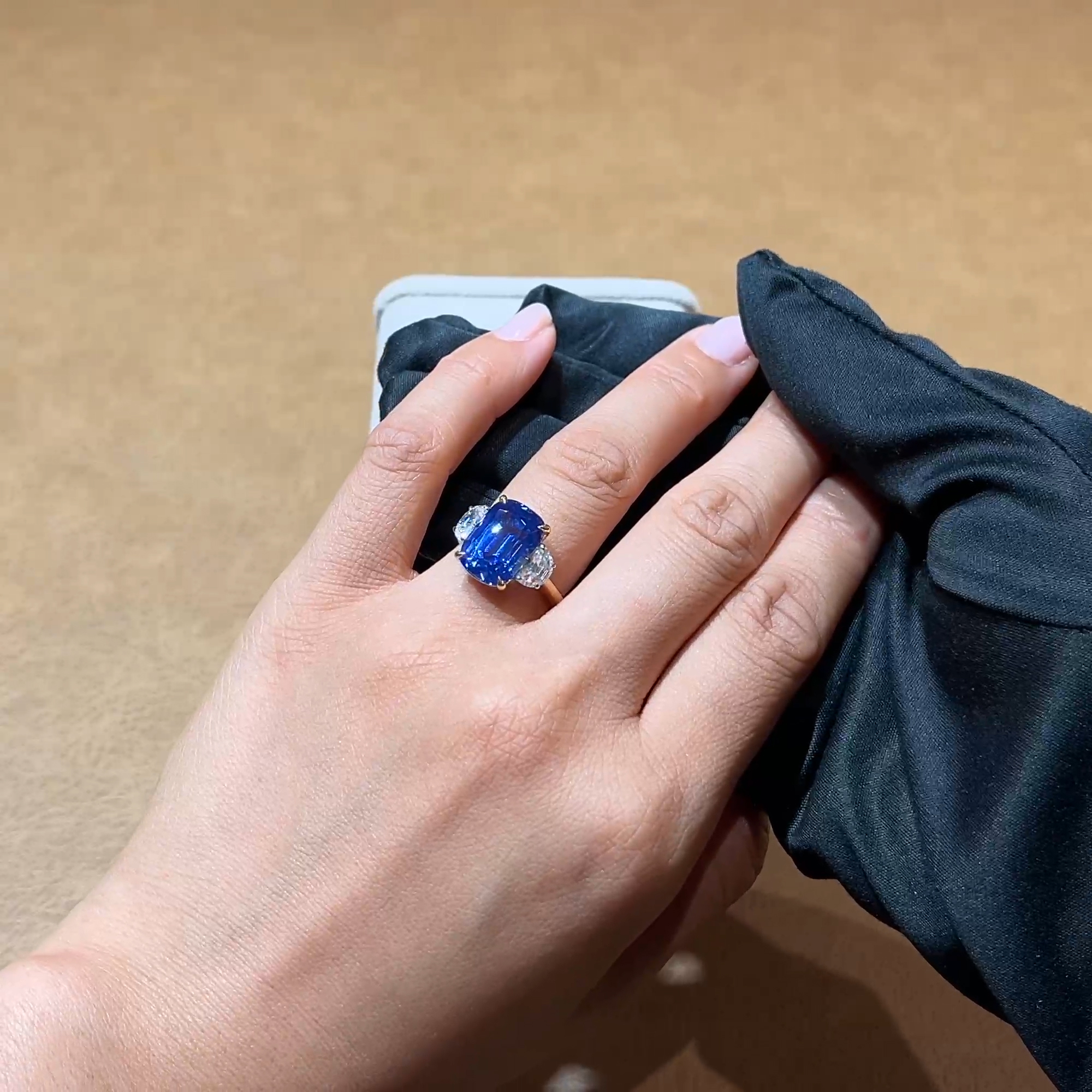 Masterpiece Madagascan 8.74 Sapphire and Diamond Ring in 18ct Yellow Gold & Platinum