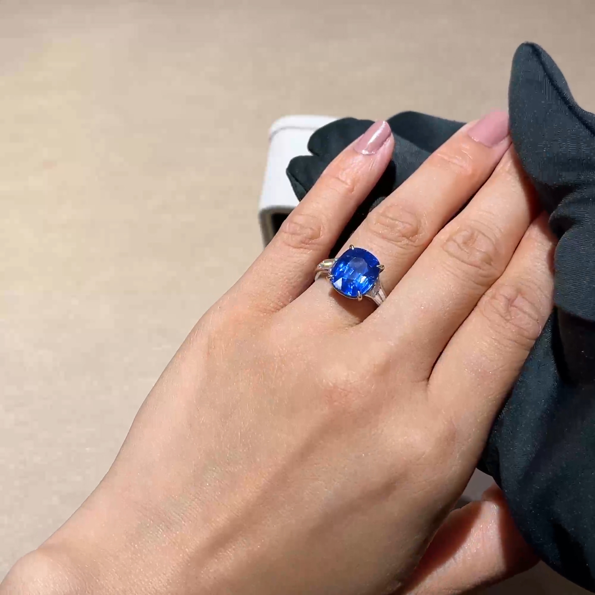 Masterpiece Cushion Cut 8.00ct Kashmir Sapphire and Diamond Ring in Platinum