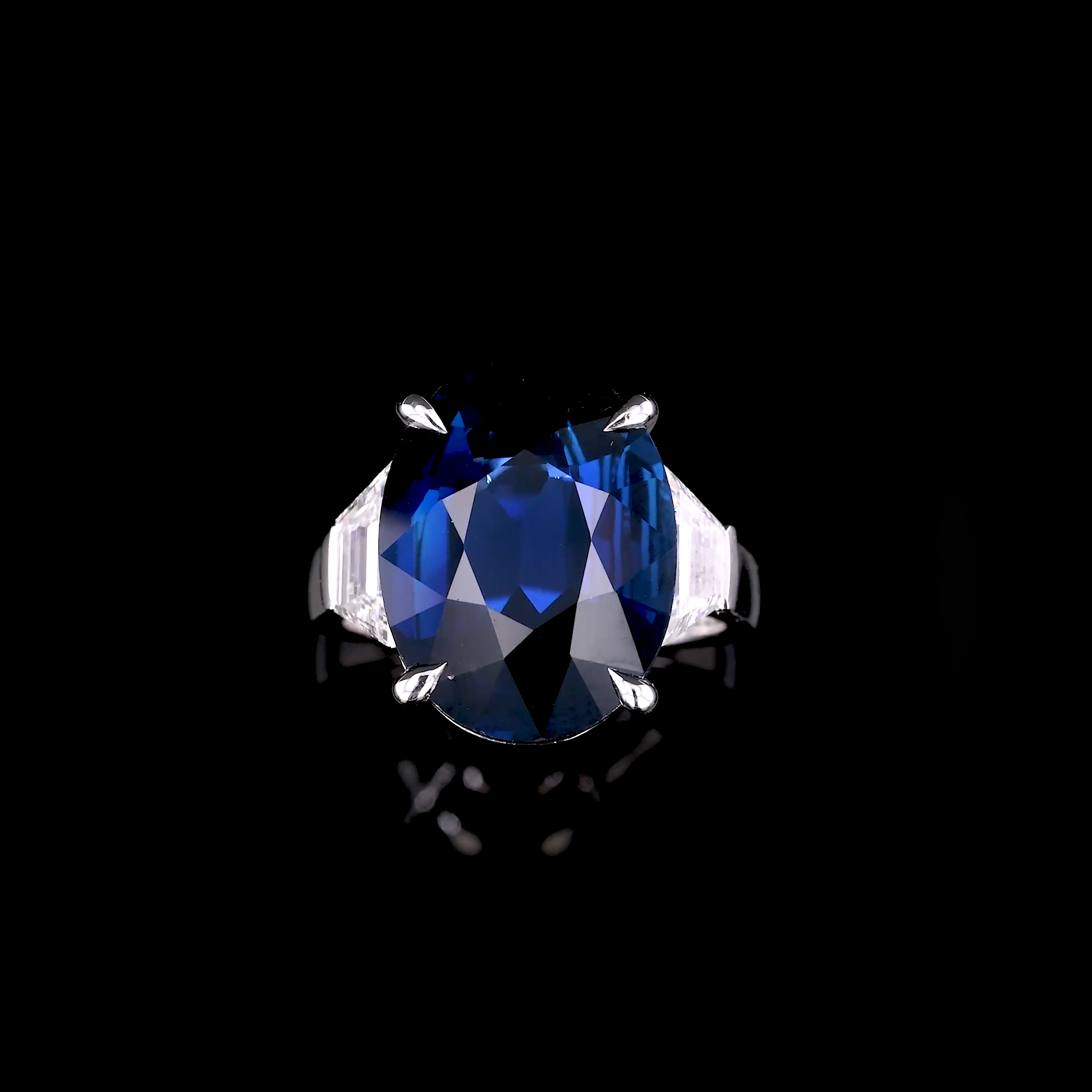 Masterpiece Oval Cut 11.03ct Sri Lankan Sapphire and Diamond Ring in Platinum