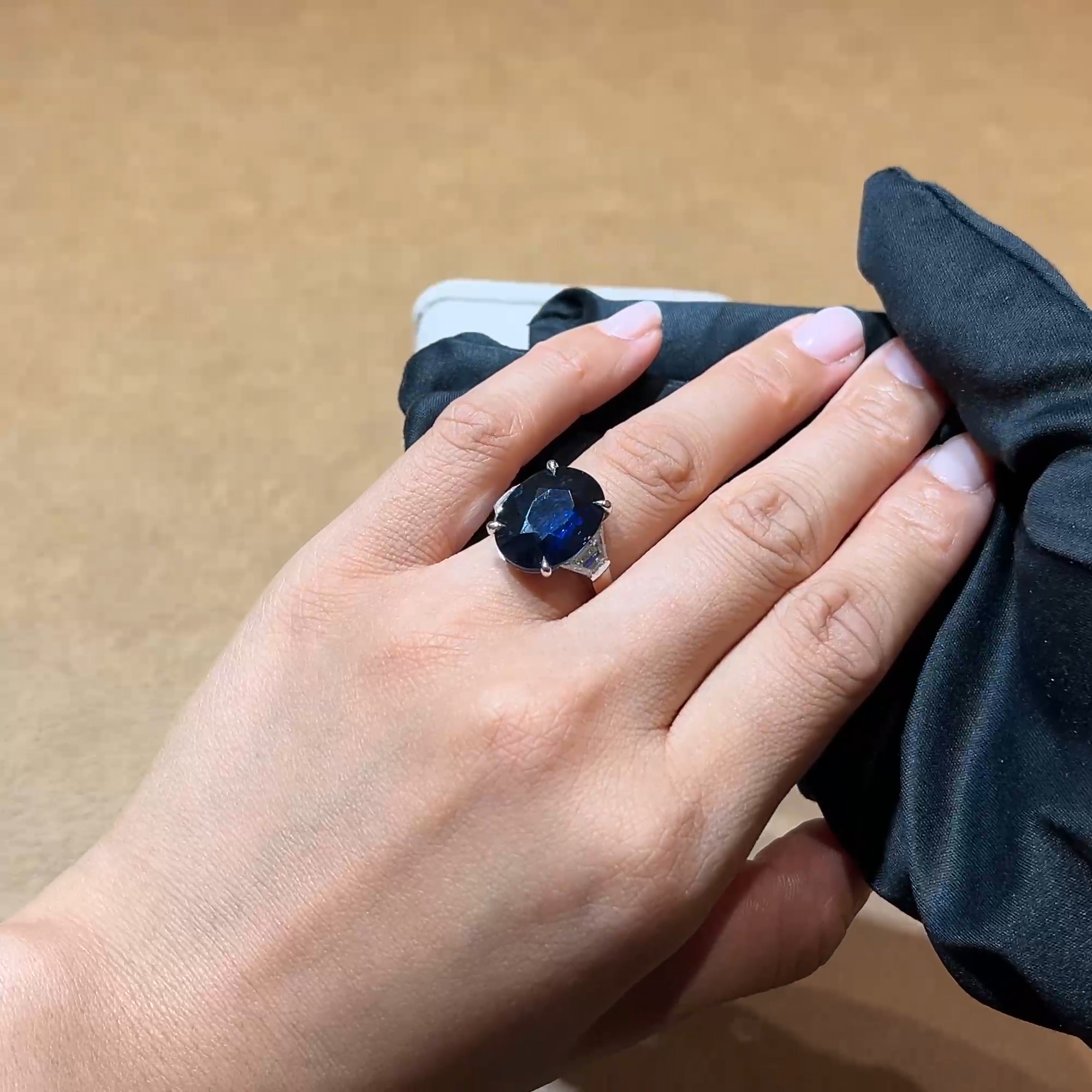 Masterpiece Oval Cut 11.03ct Sri Lankan Sapphire and Diamond Ring in Platinum