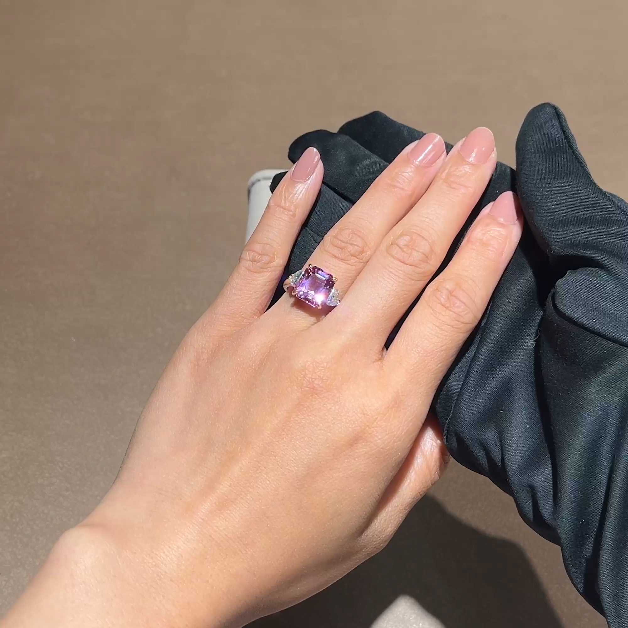 Masterpiece 5.15ct Tanzanian Candy Pink Spinel and Diamond Ring in 18ct Yellow Gold and Platinum