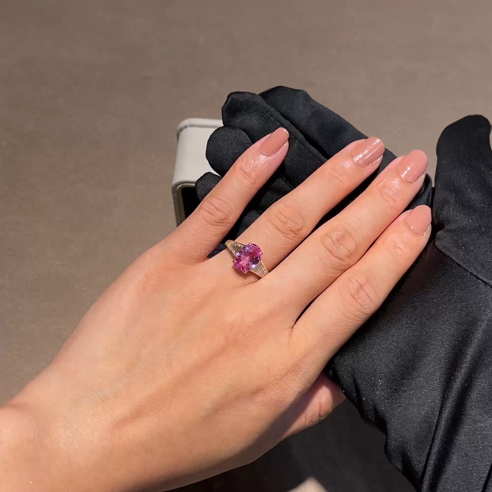 Masterpiece 3.09ct Sri Lankan Padparadscha Sapphire and Diamond Ring in 18ct Yellow Gold