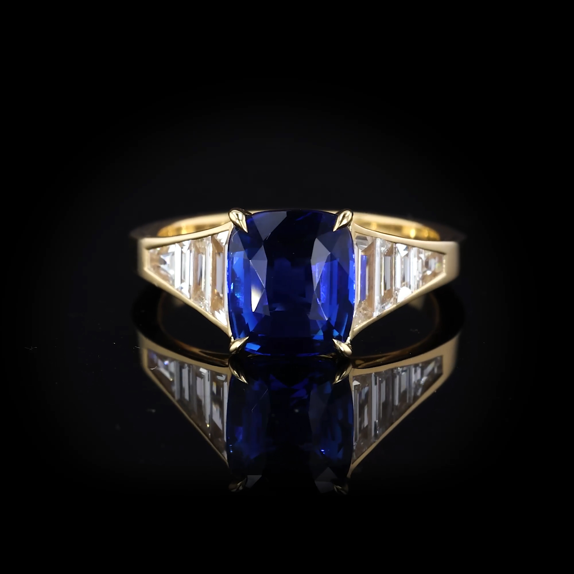 Masterpiece 3.06ct Madagascan Sapphire and Diamond Ring in 18ct Yellow Gold