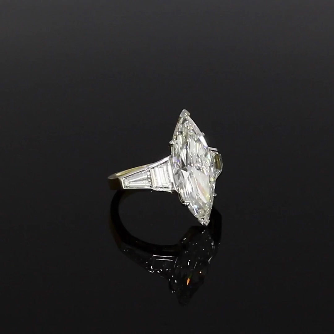 Marquise Cut 5.03ct Diamond Solitaire Ring in 18ct Yellow Gold