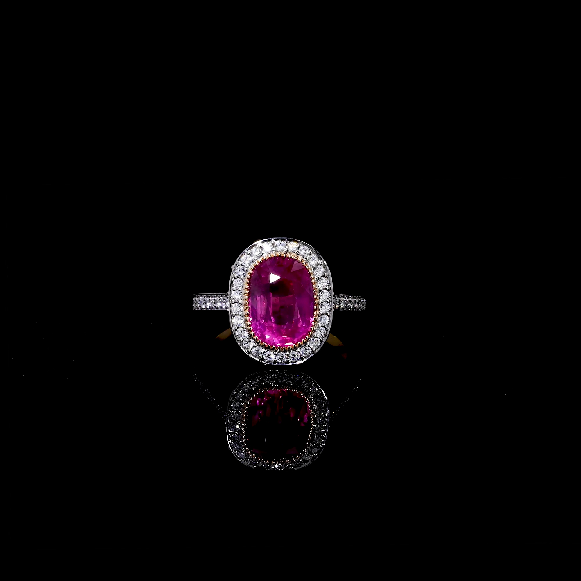 Masterpiece 3.72ct Burmese Ruby and Diamond Cluster Ring in 18ct Yellow Gold & Platinum
