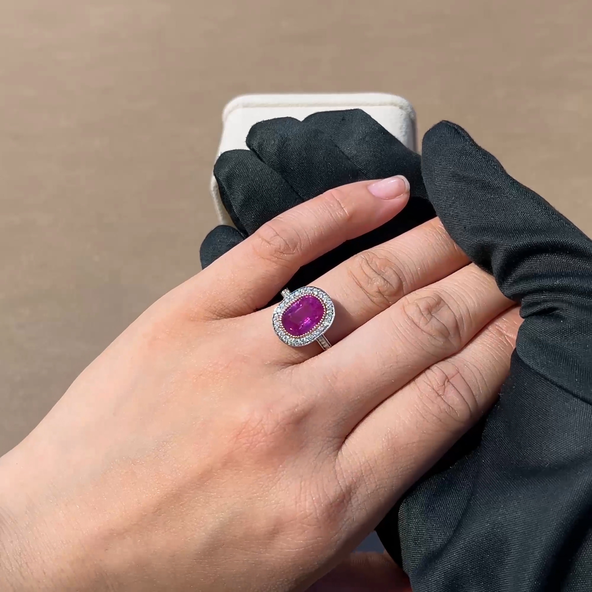 Masterpiece 3.72ct Burmese Ruby and Diamond Cluster Ring in 18ct Yellow Gold & Platinum