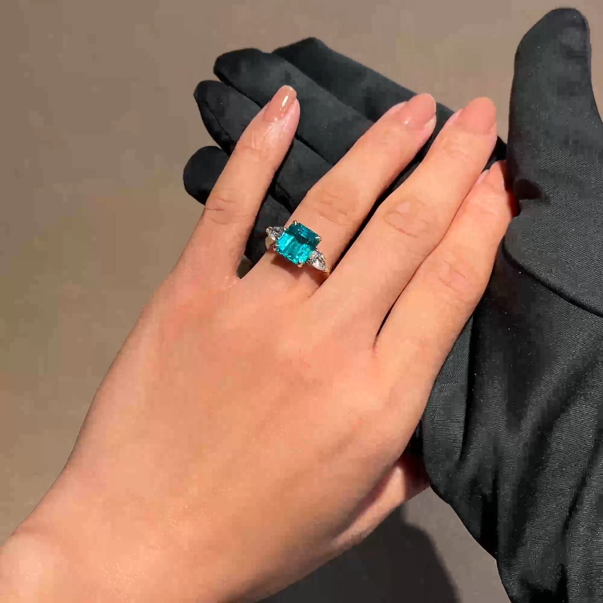 Masterpiece Octagonal Cut 3.718ct Colombian Emerald and Diamond Ring in 18ct Yellow Gold and Platinum