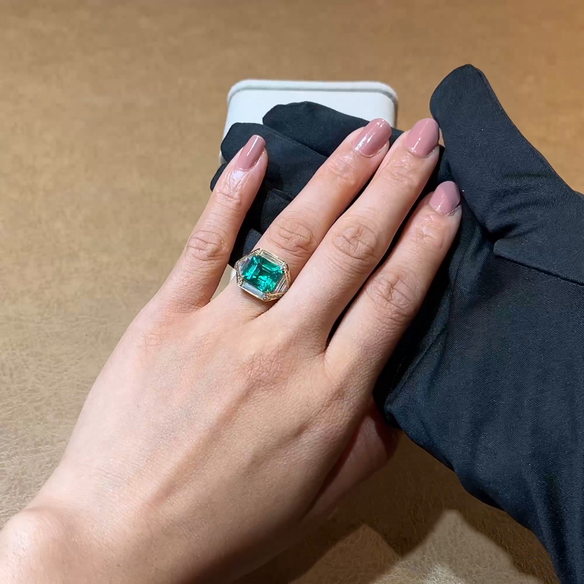 Masterpiece Astoria 4.006ct Muzo Emerald and Diamond Ring in 18ct Yellow Gold