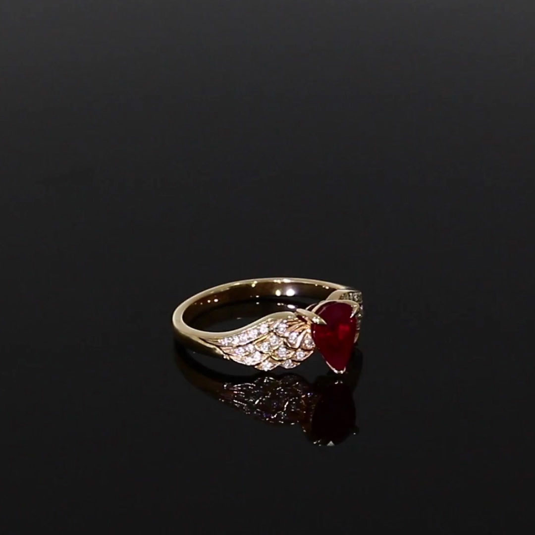 Tiara 1.17ct Ruby Solitaire Ring in 18ct Rose Gold