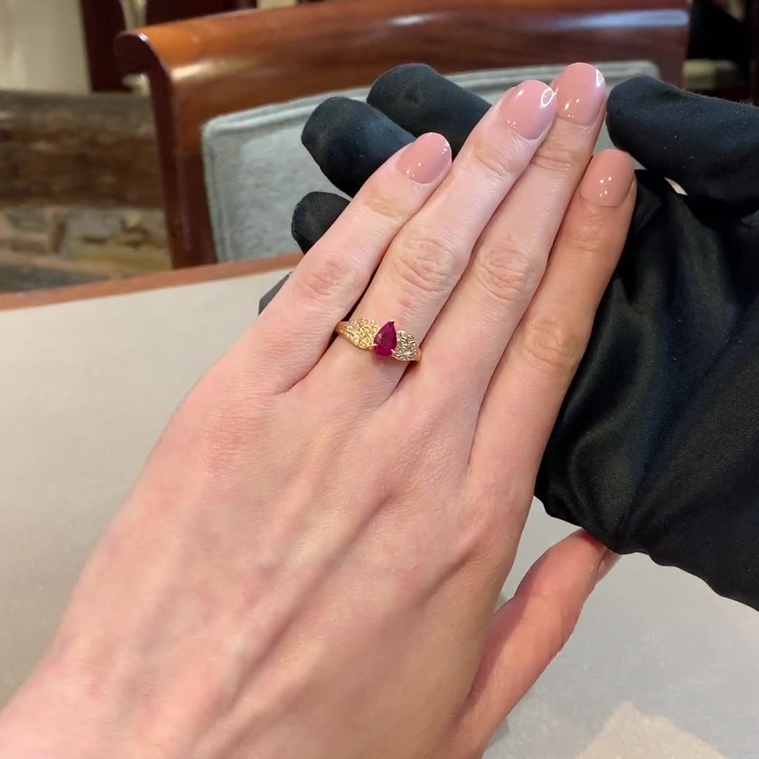 Tiara 1.17ct Ruby Solitaire Ring in 18ct Rose Gold