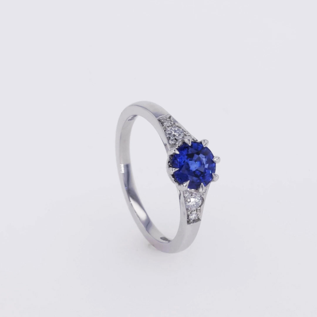 Antrobus Sapphire Ring<br /> 1.16CT in Platinum