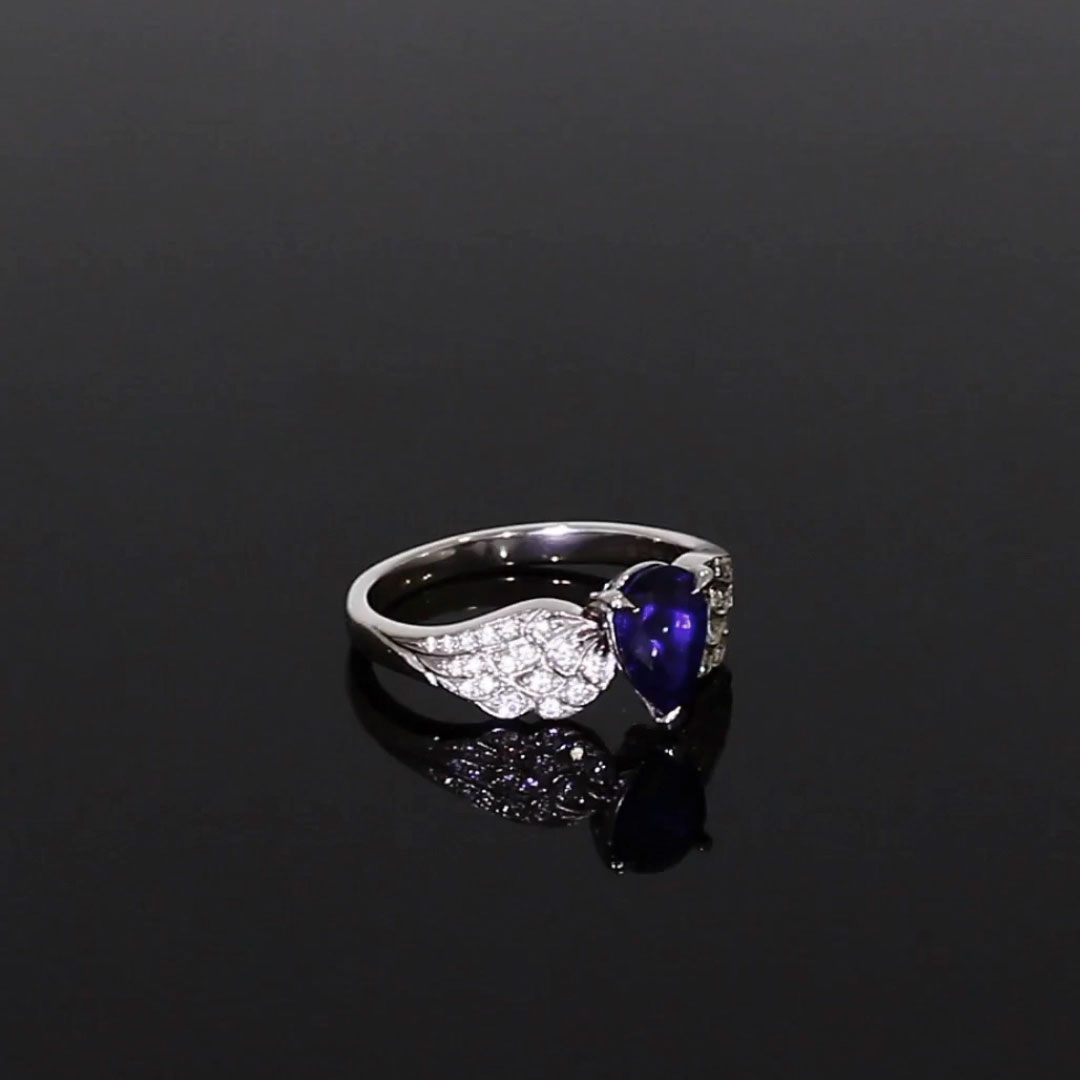 Tiara 1.17ct Sapphire Solitaire Ring in 18ct White Gold
