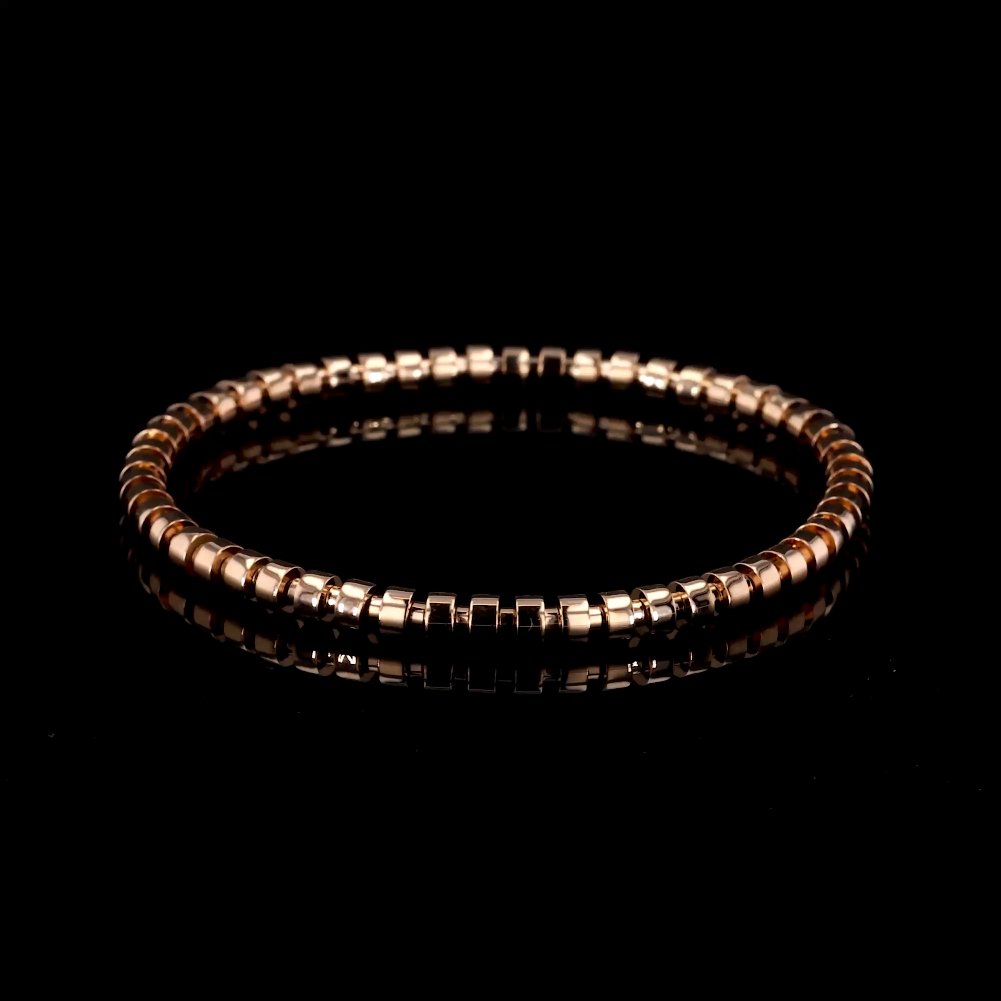 Amalfi Small Circular Link Expandable Bangle  in 18ct Rose Gold