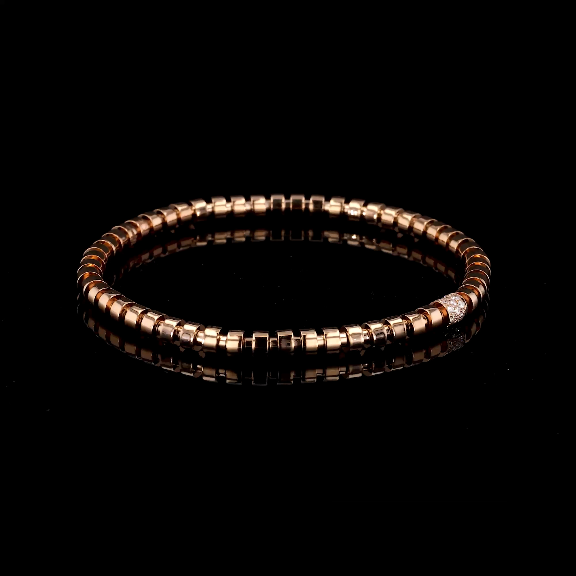 Amalfi 0.27ct Diamond Small Angular Link Expandable Bangle  in 18ct Rose Gold