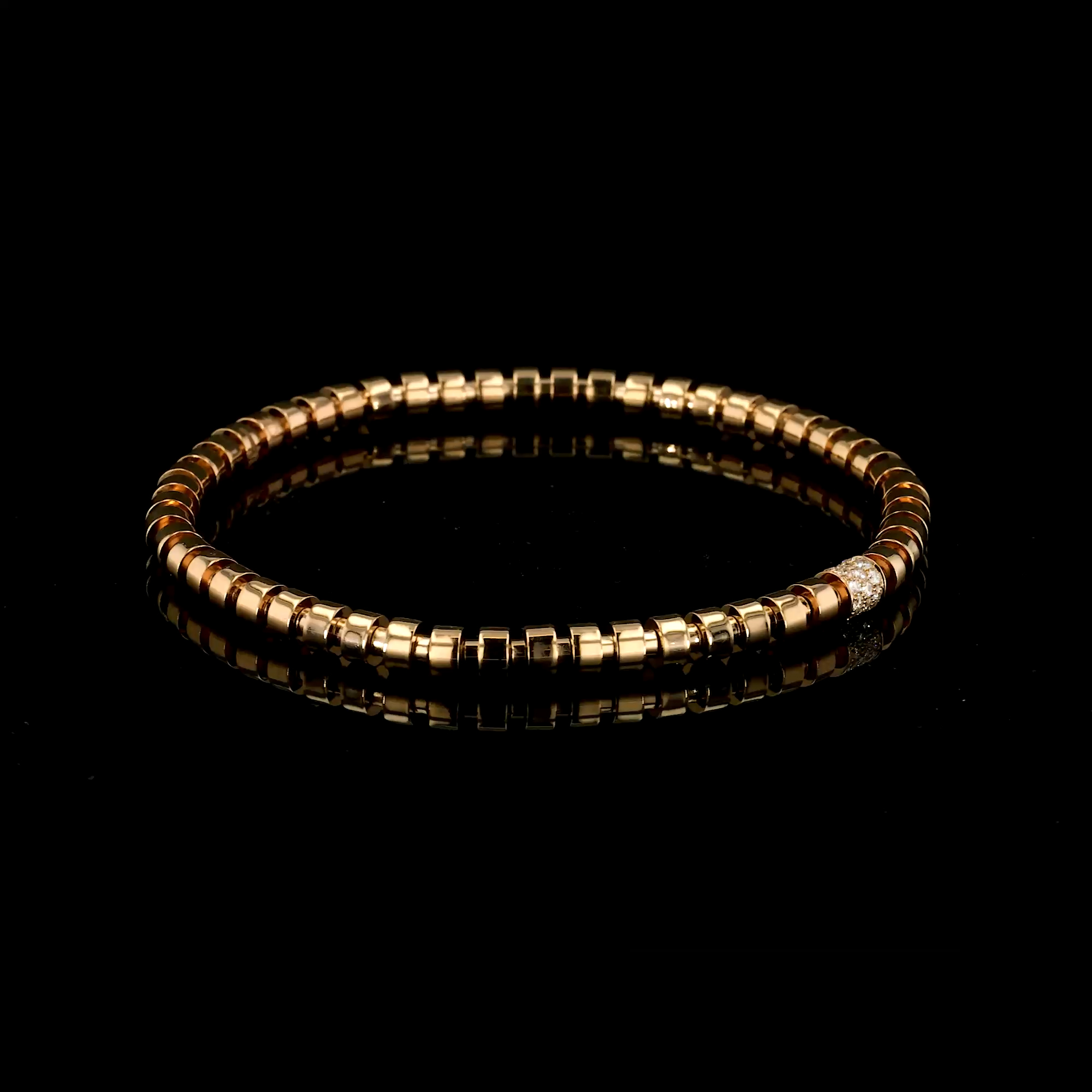 Amalfi 0.27ct Diamond Small Angular Link Expandable Bangle in 18ct Yellow Gold