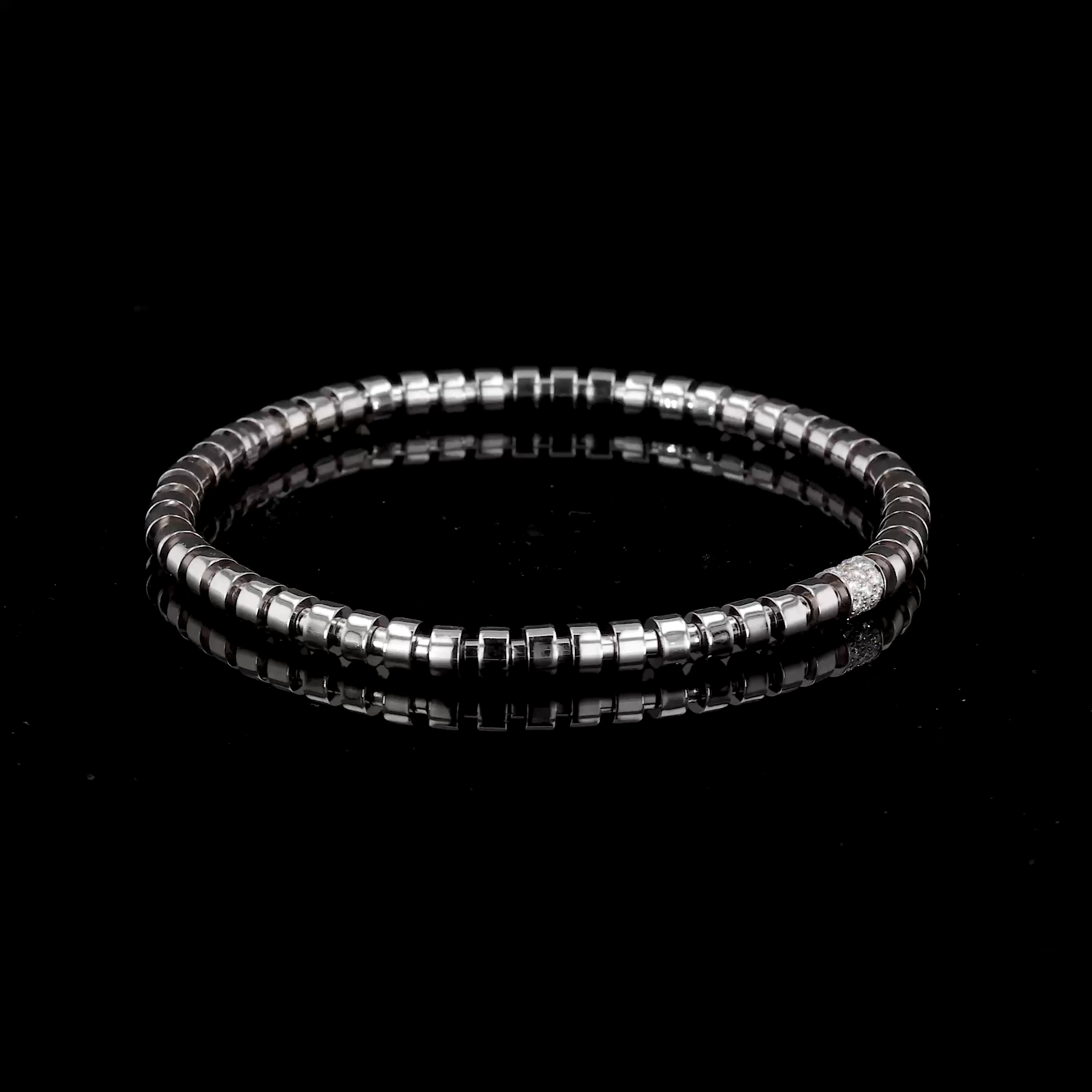Amalfi 0.27ct Diamond Small Angular Link Expandable Bangle in 18ct White Gold