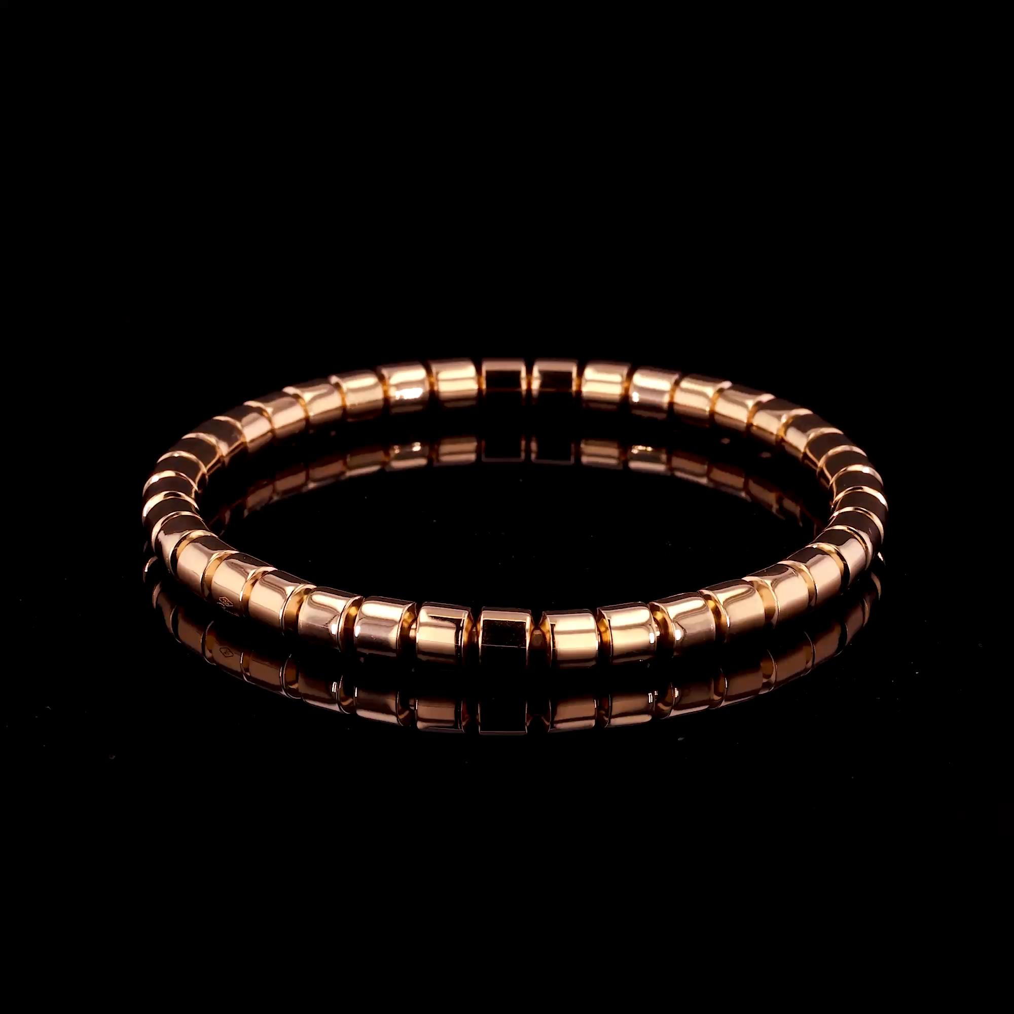 Amalfi Medium Circular Link Expandable Bangle  in 18ct Rose Gold