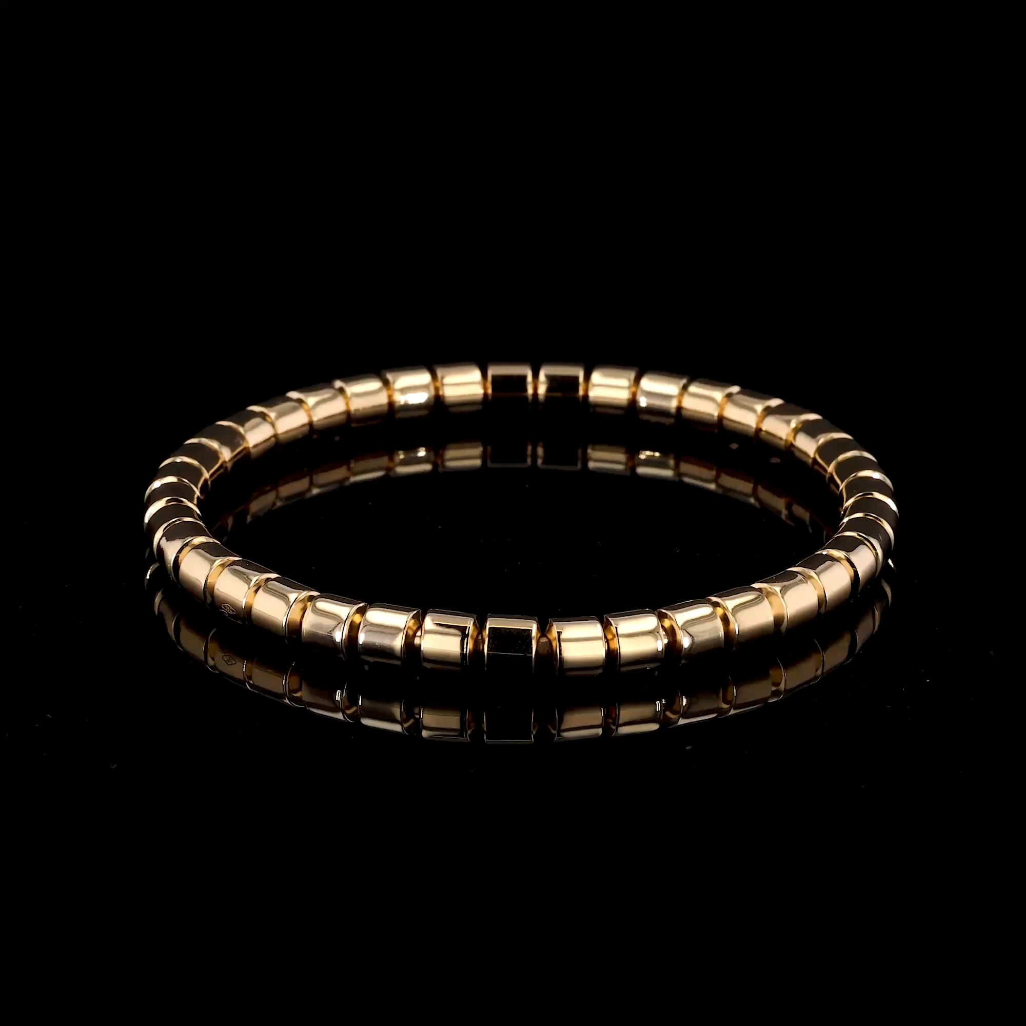 Amalfi Medium Angular Link Expandable Bangle  in 18ct Yellow Gold
