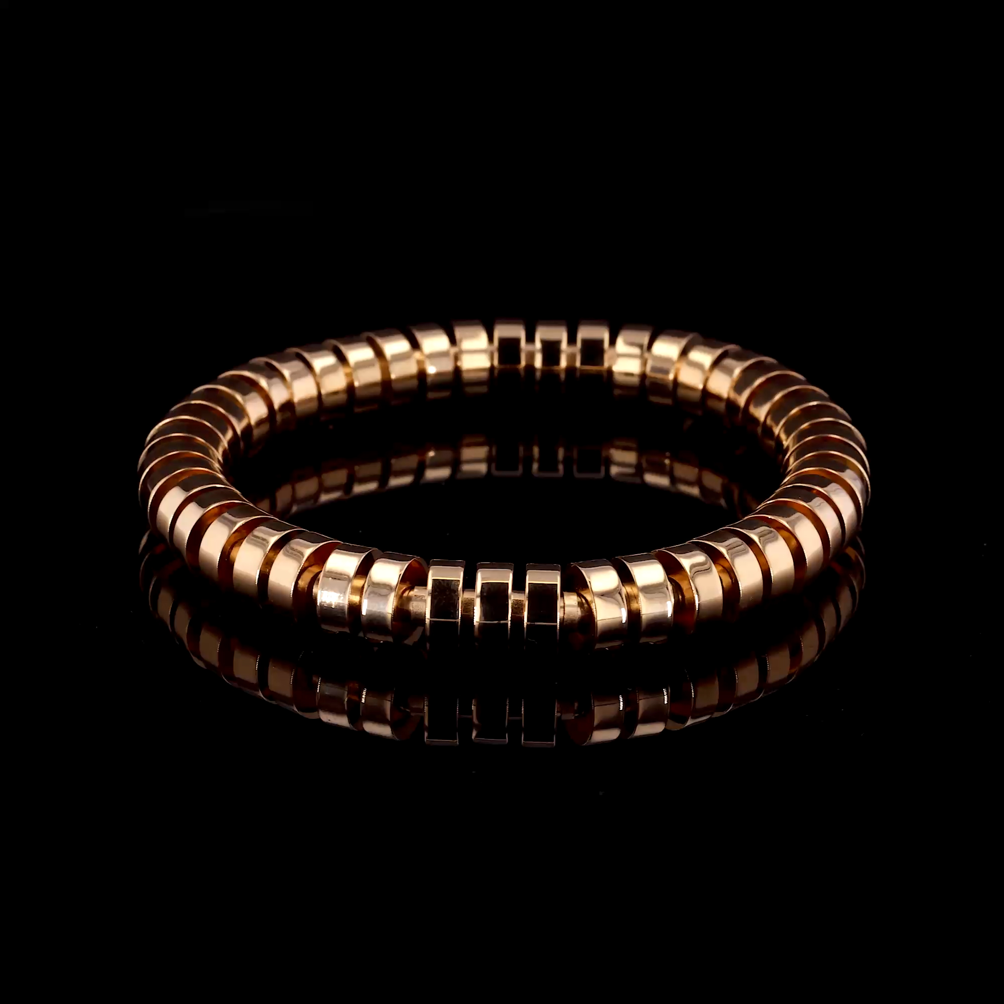 Amalfi Large Angular Link Expandable Bangle  in 18ct Rose Gold