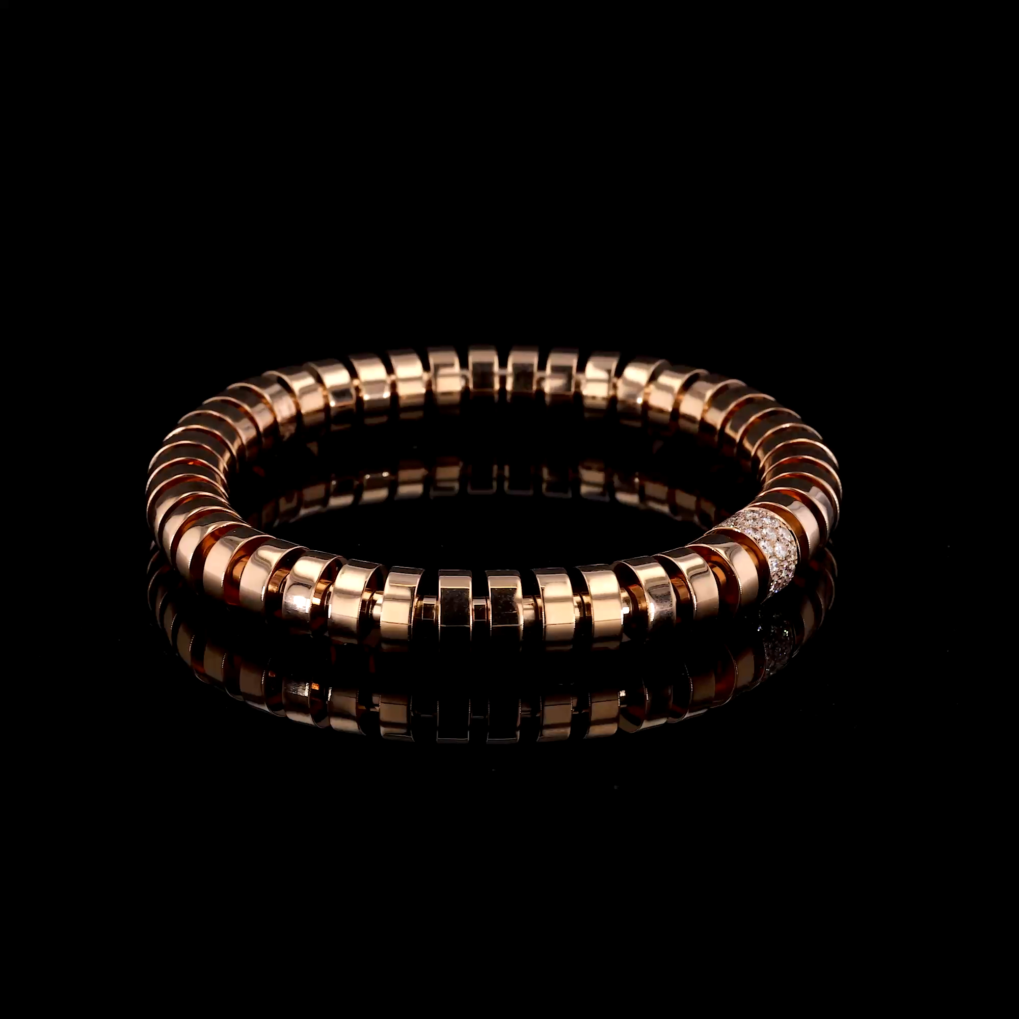 Amalfi 1.042ct Diamond Large Angular Link Expandable Bangle  in 18ct Rose Gold