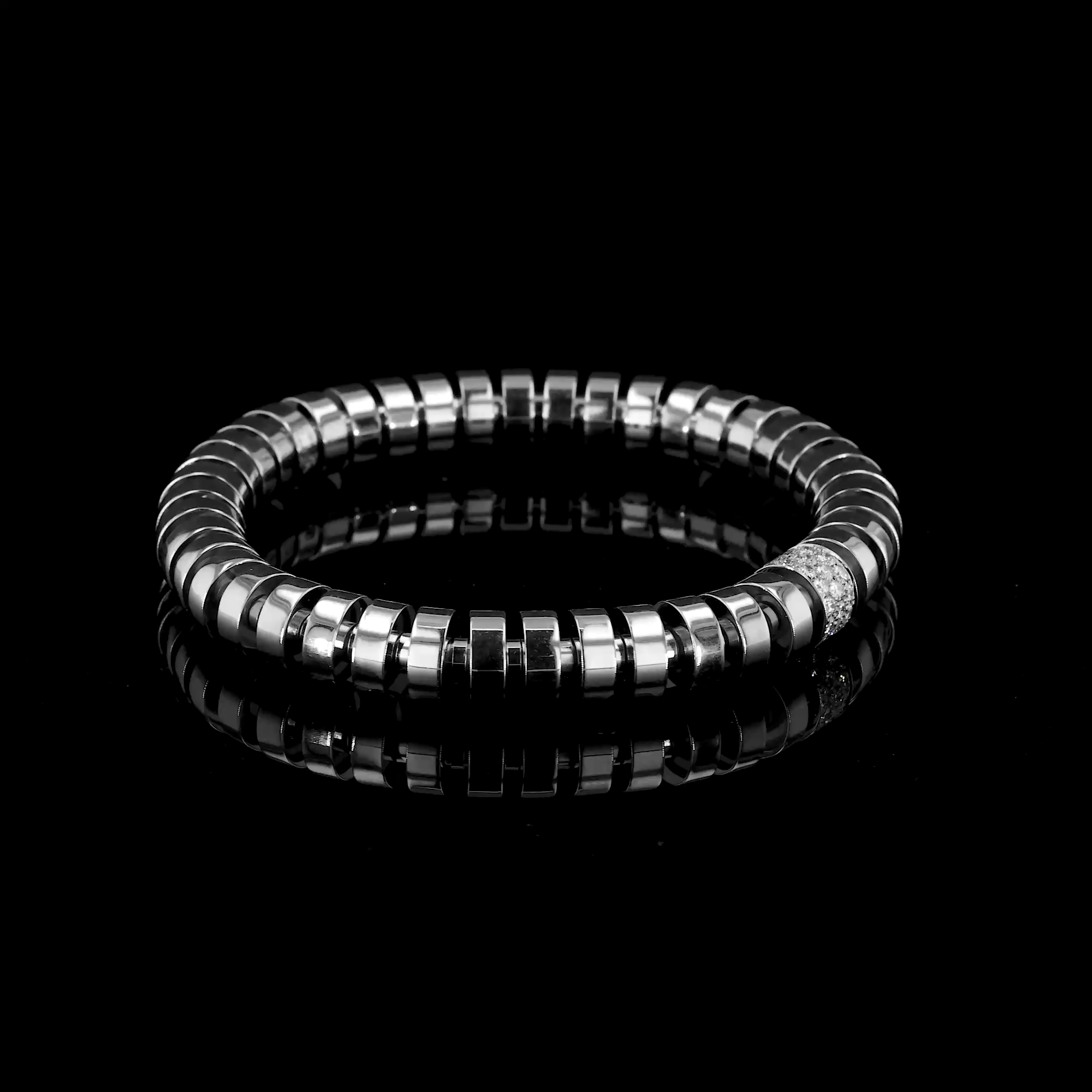 Amalfi 1.042ct Diamond Large Angular Link Expandable Bangle  in 18ct White Gold