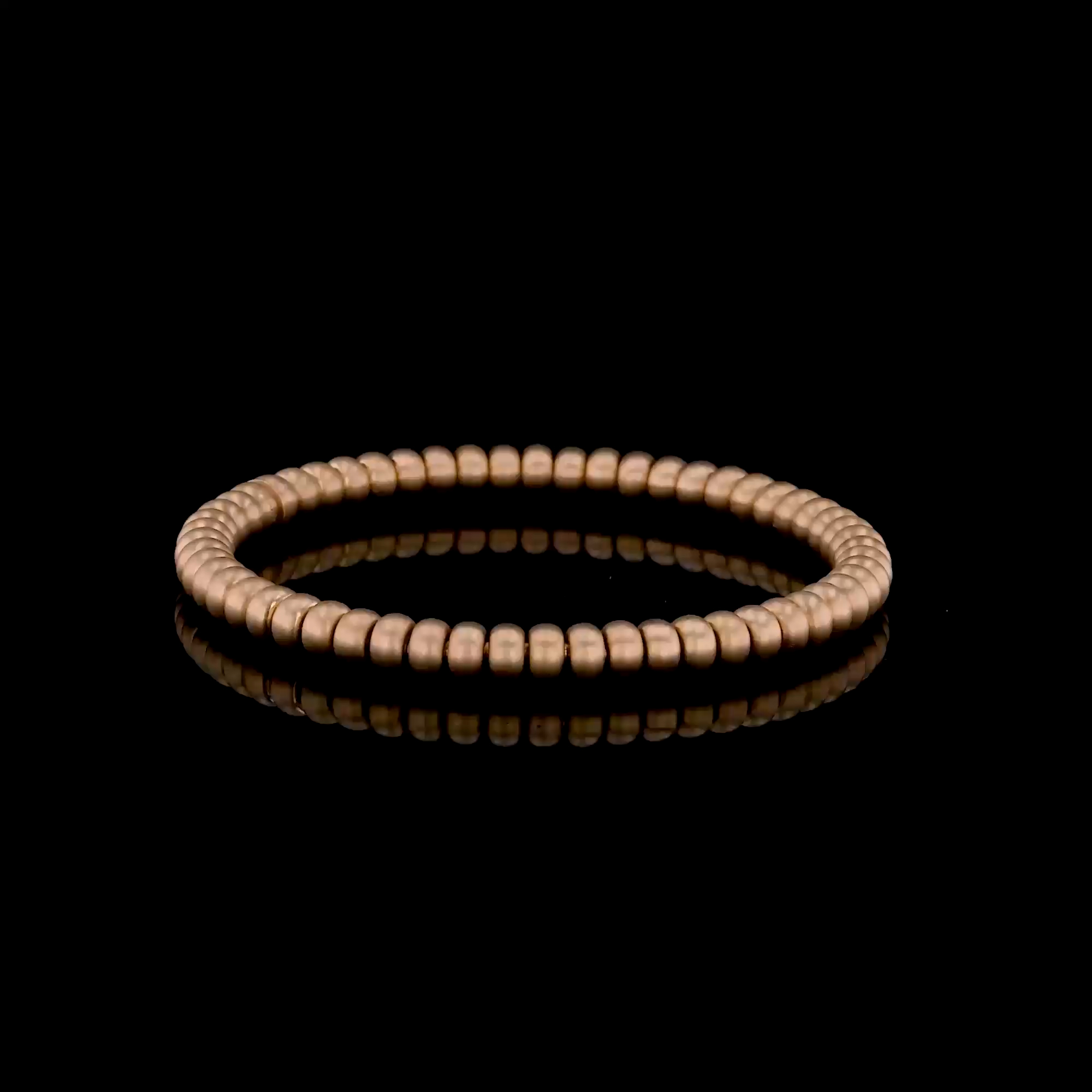 Bohemia Large Brushed Rondell Expandable Bangle in 18ct Rose Gold