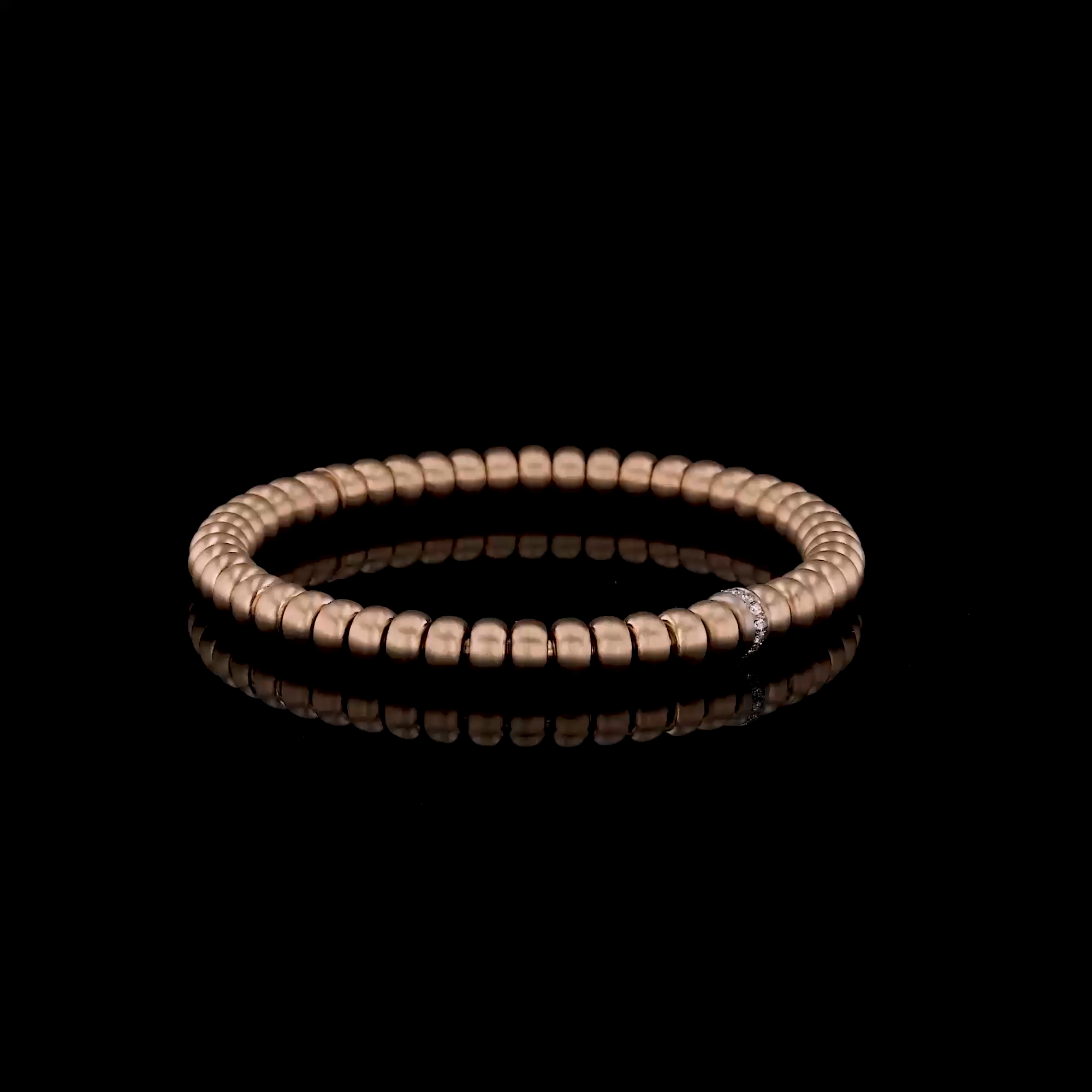 Bohemia 0.14ct Large Brushed Expandable Diamond Bangle in 18ct Rose Gold