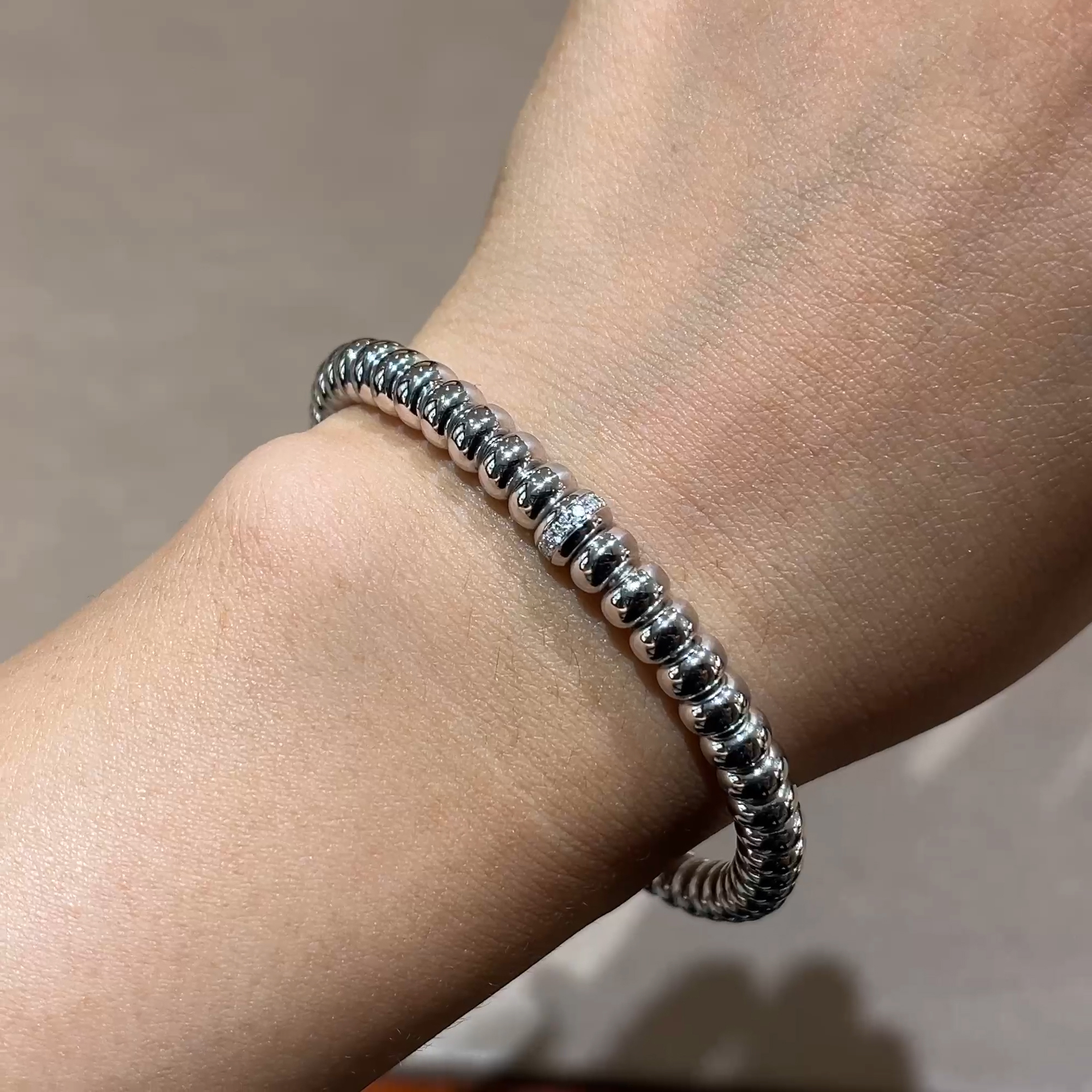 Bohemia 0.14ct Large Expandable Diamond Bracelet in 18ct White Gold