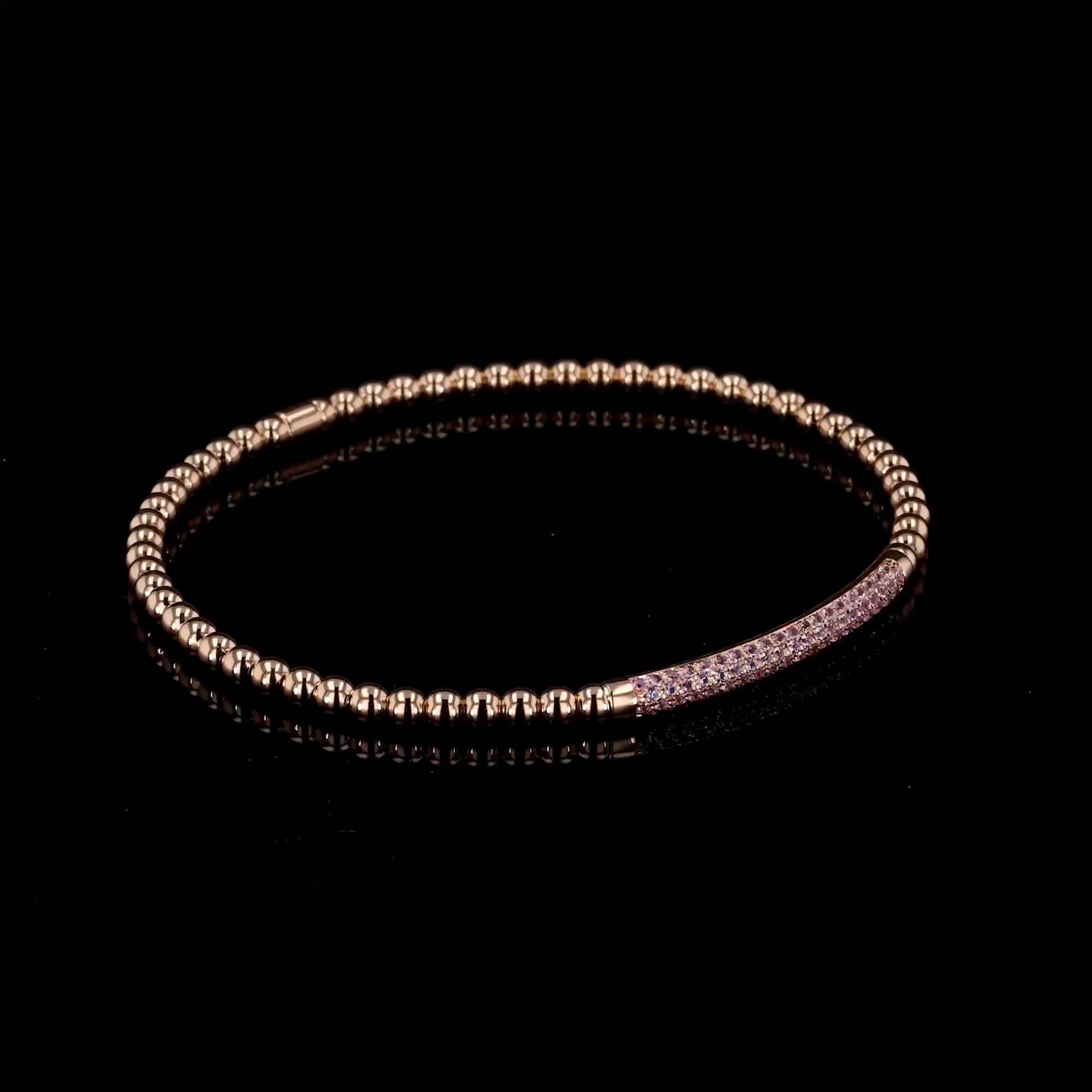 Bohemia 0.60ct Expandable Pink Sapphire Bangle in 18ct Rose Gold