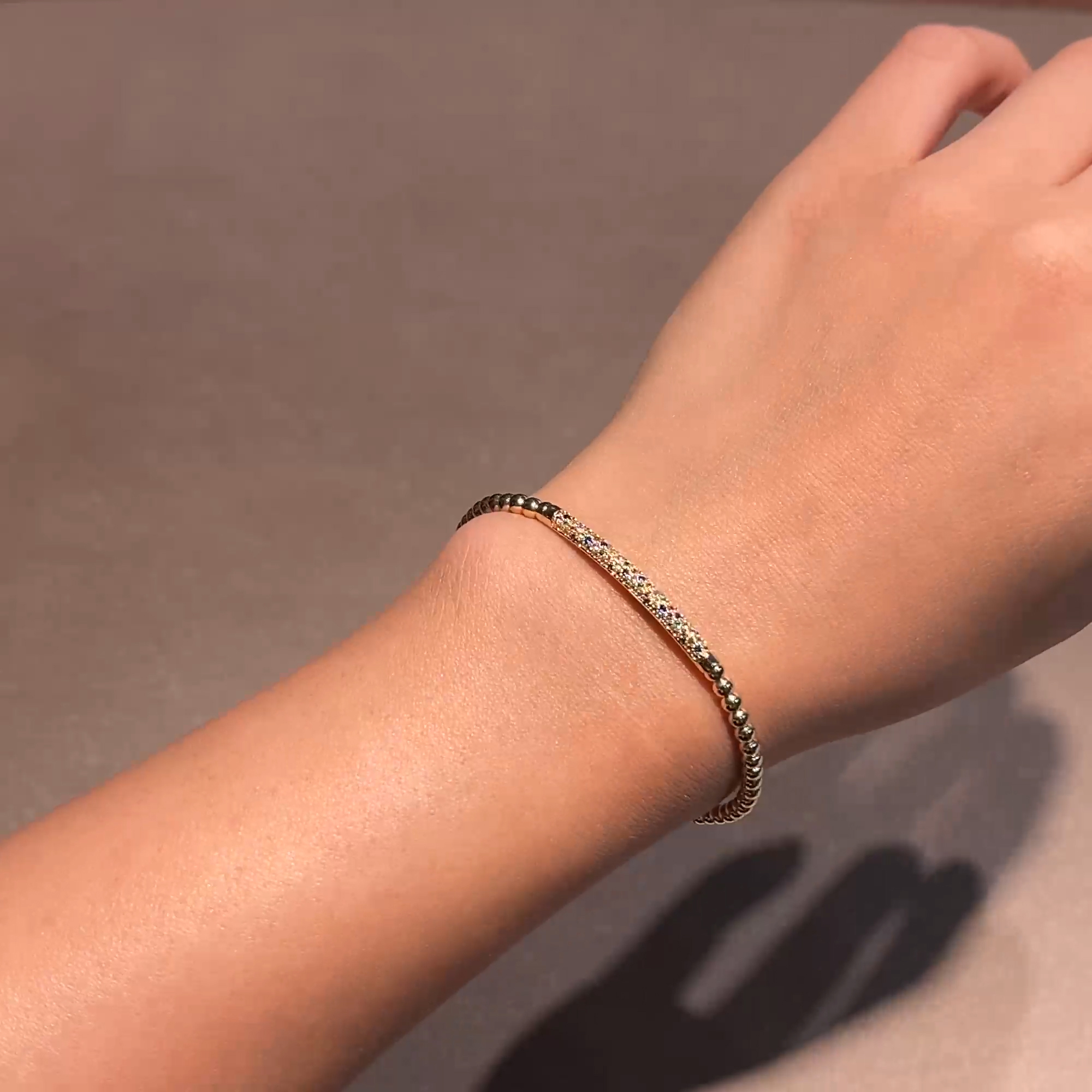 Bohemia Multi-Coloured Sapphire and Tsavorite Expandable Bangle in 18ct Yellow Gold