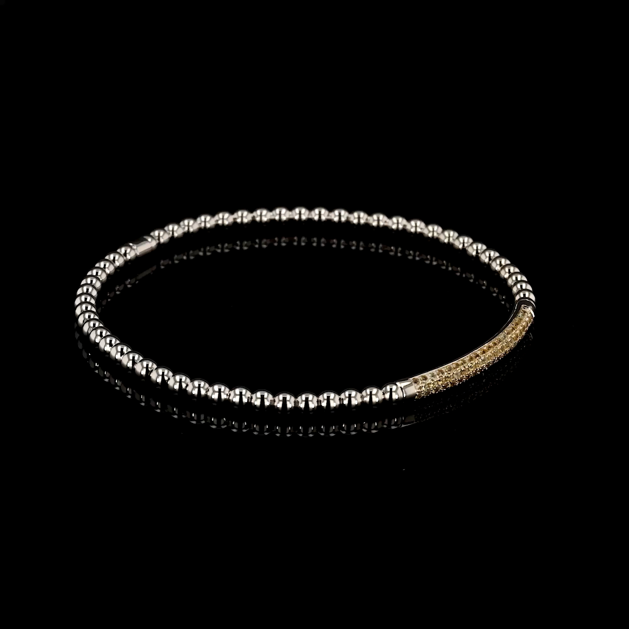 Bohemia 0.56ct Yellow Sapphire Expandable Bangle in 18ct White Gold