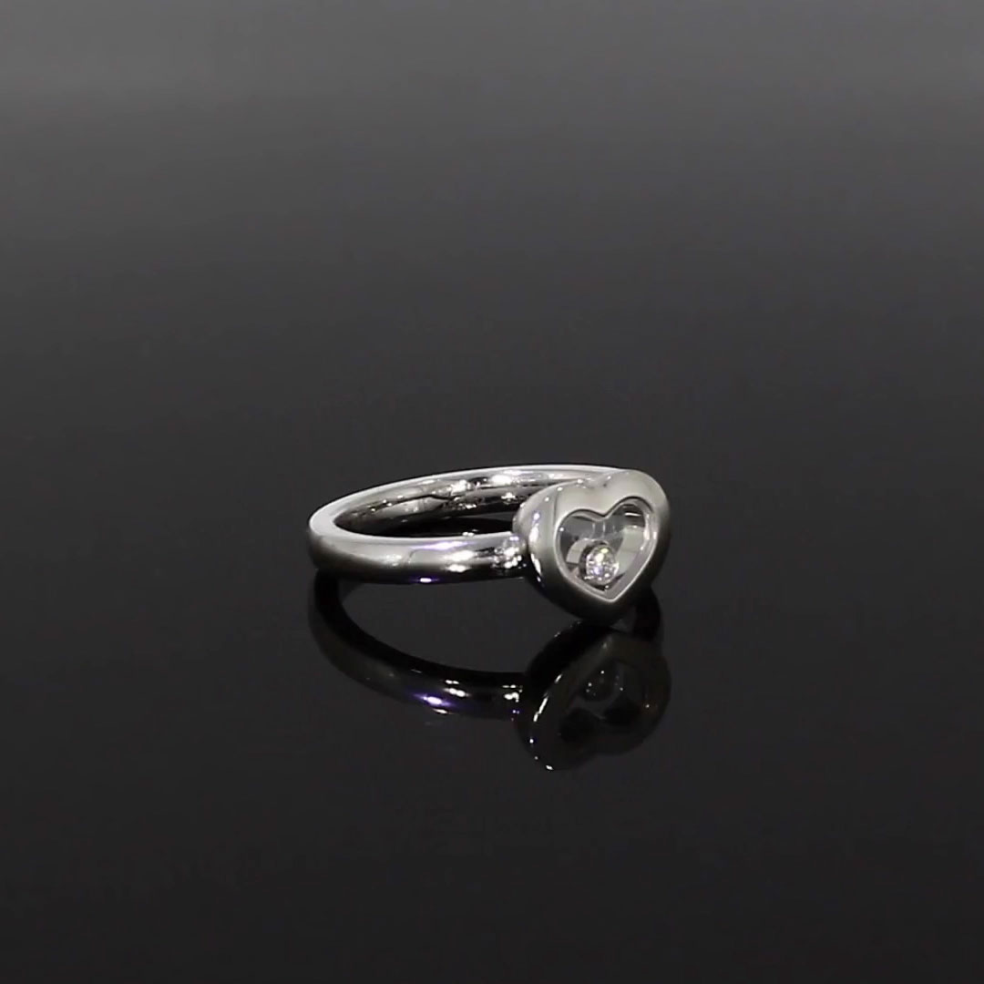 Chopard Happy Diamonds Heart Shaped Solitaire Ring 0.05ct in 18ct White Gold
