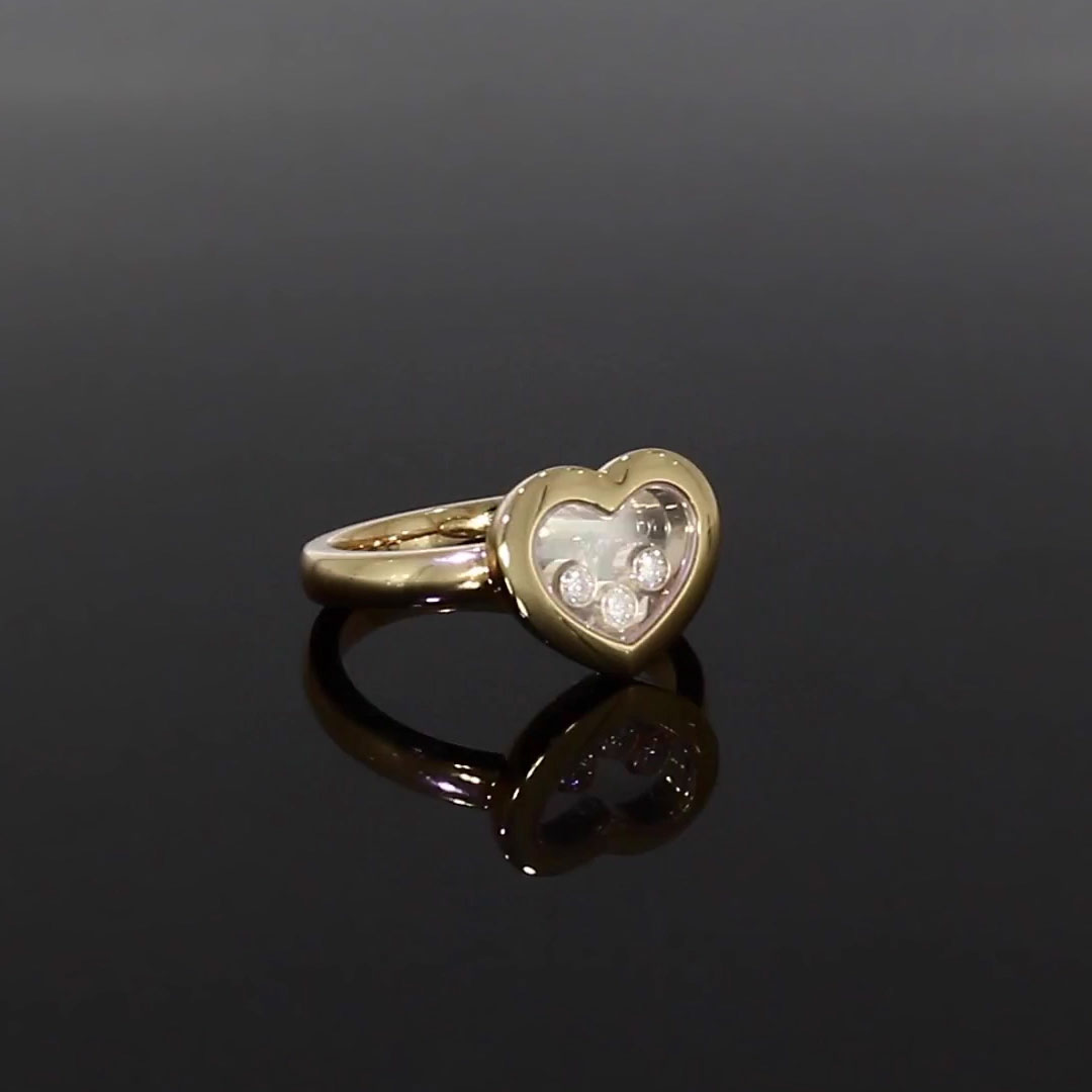 Chopard Happy Diamonds Three Stone Ring 0.15ct in 18ct Rose Gold