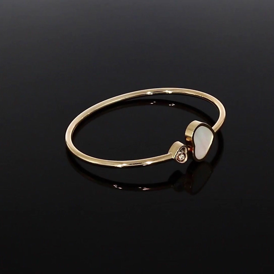 Chopard Happy Hearts Mother of Pearl Bangle 0.05ct in 18ct Rose Gold